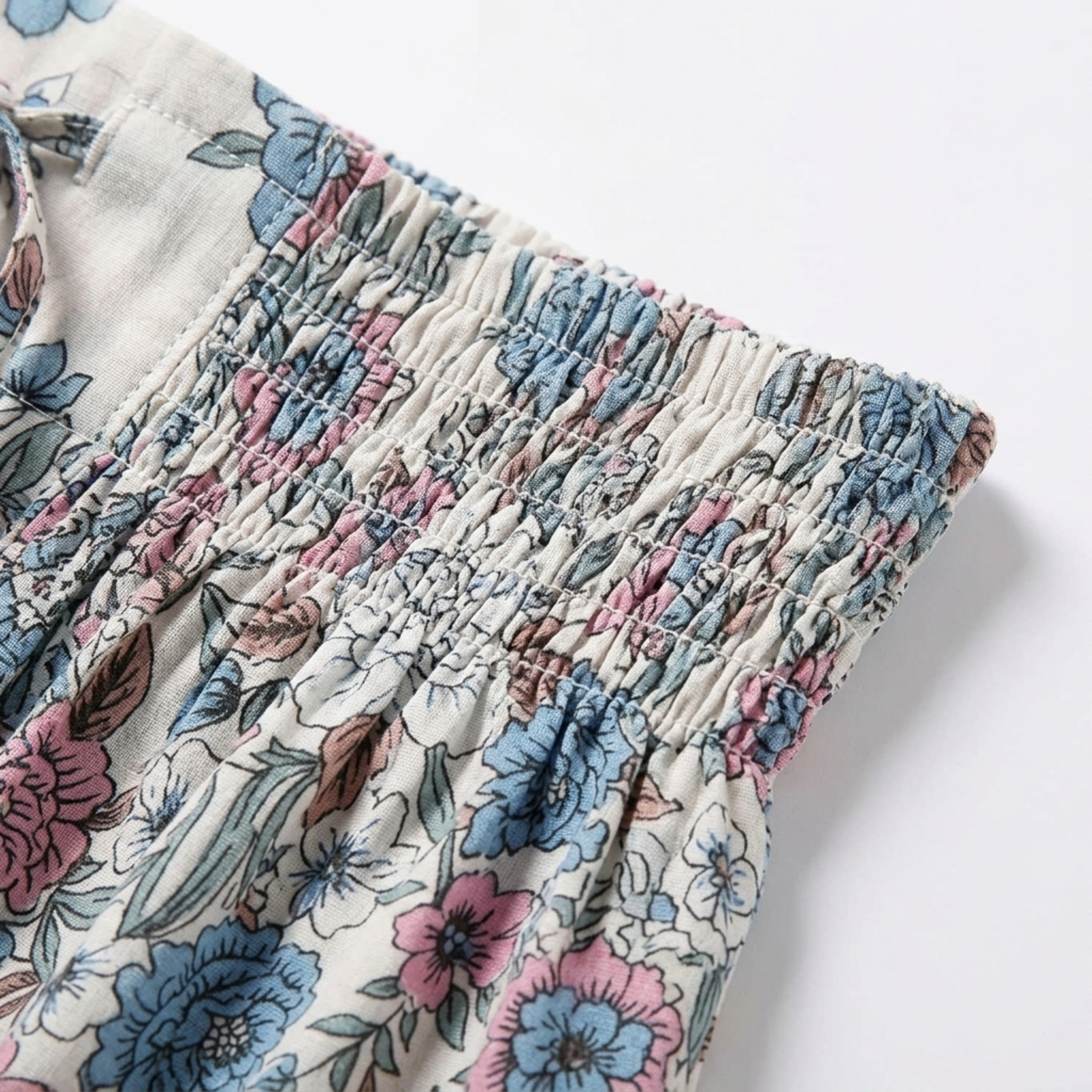 Jupe maxi longue à fleurs — taille haute avec laçage — vacances d'été