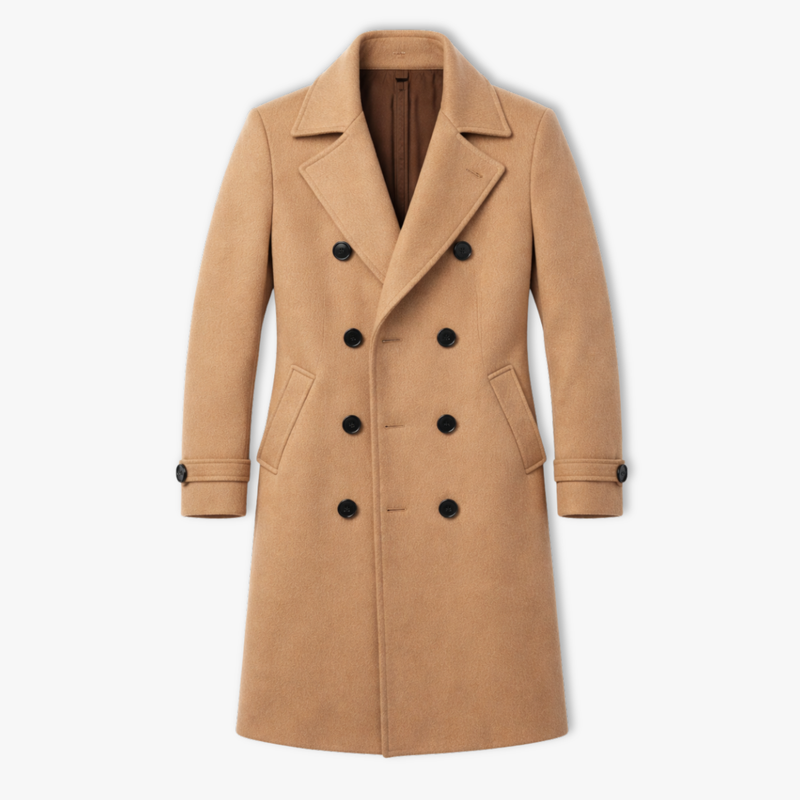 Manteau en laine pour homme automne hiver style business casual double boutonnage trench long