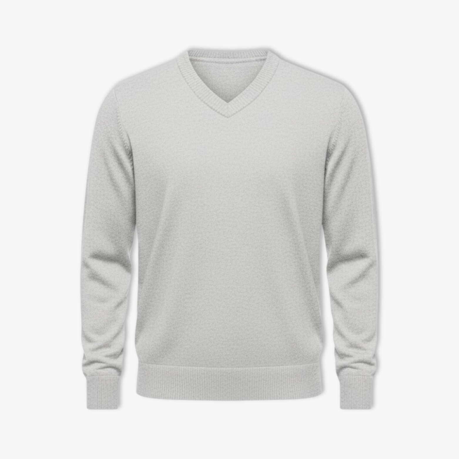 Men's V-Neck Sweater in Plain Black Cotton