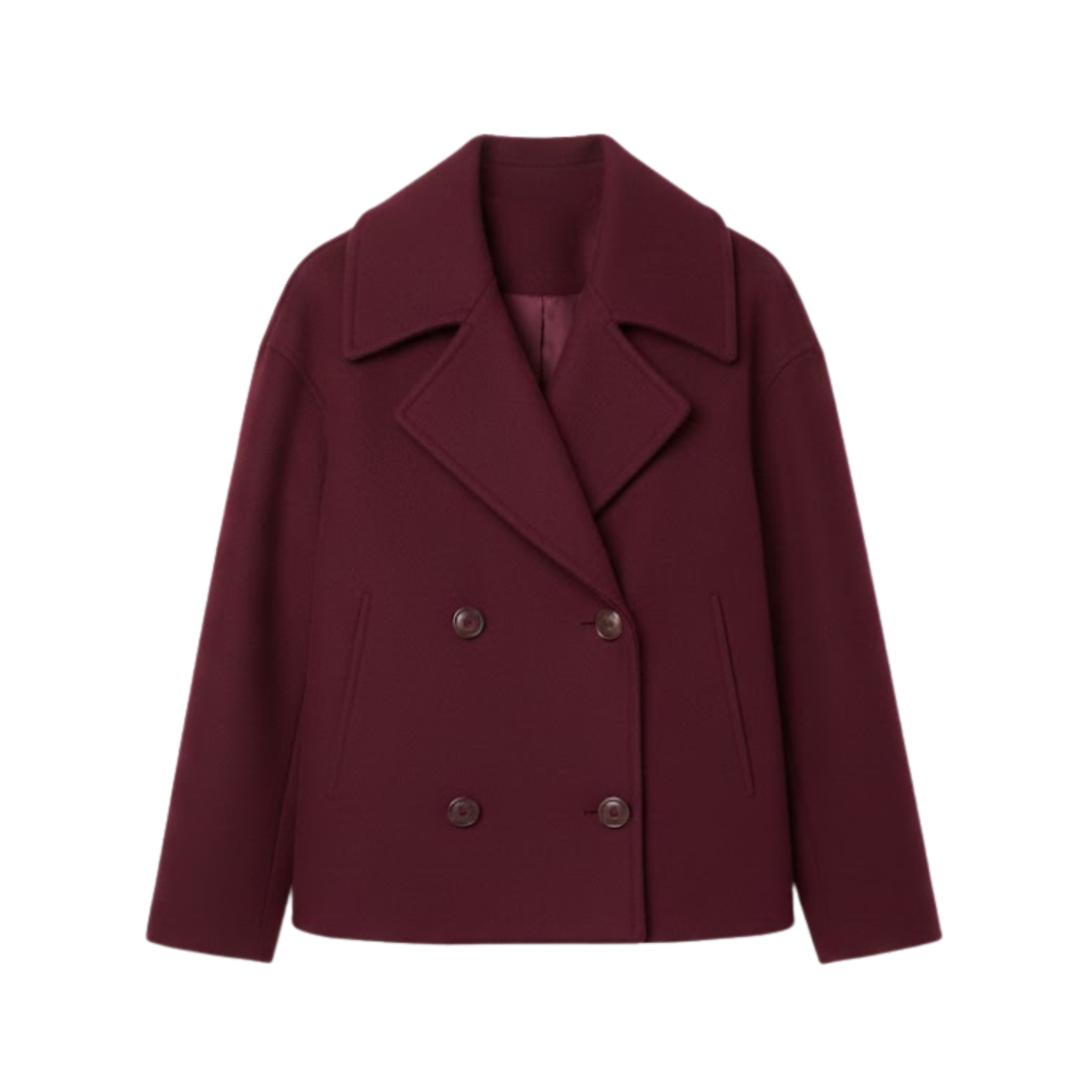 Manteau Femme en Laine Double Boutonnage Polyvalent au Design Simple