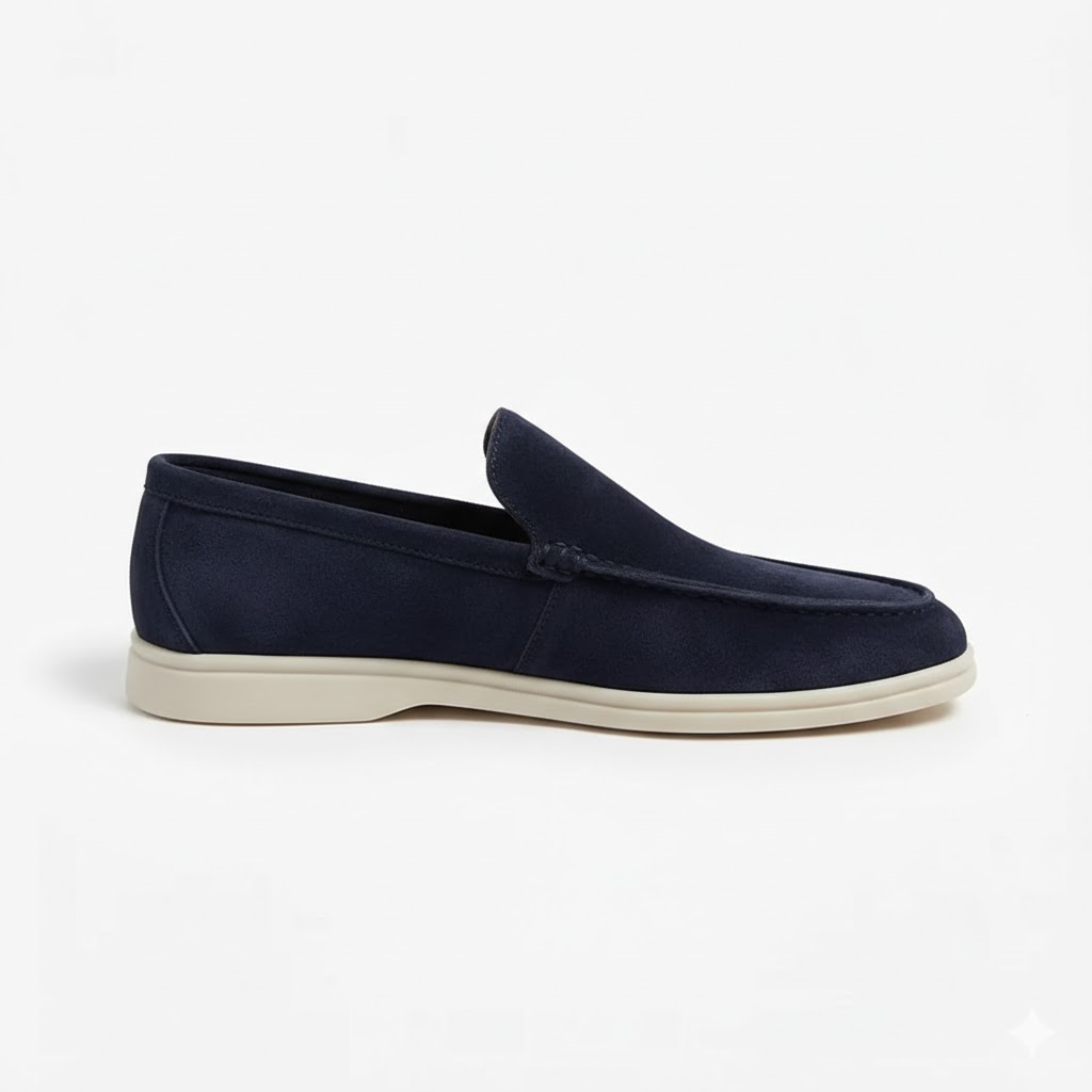 Mocassins en Daim de Vachette pour Hommes avec Couture Apparente et Semelle Souple