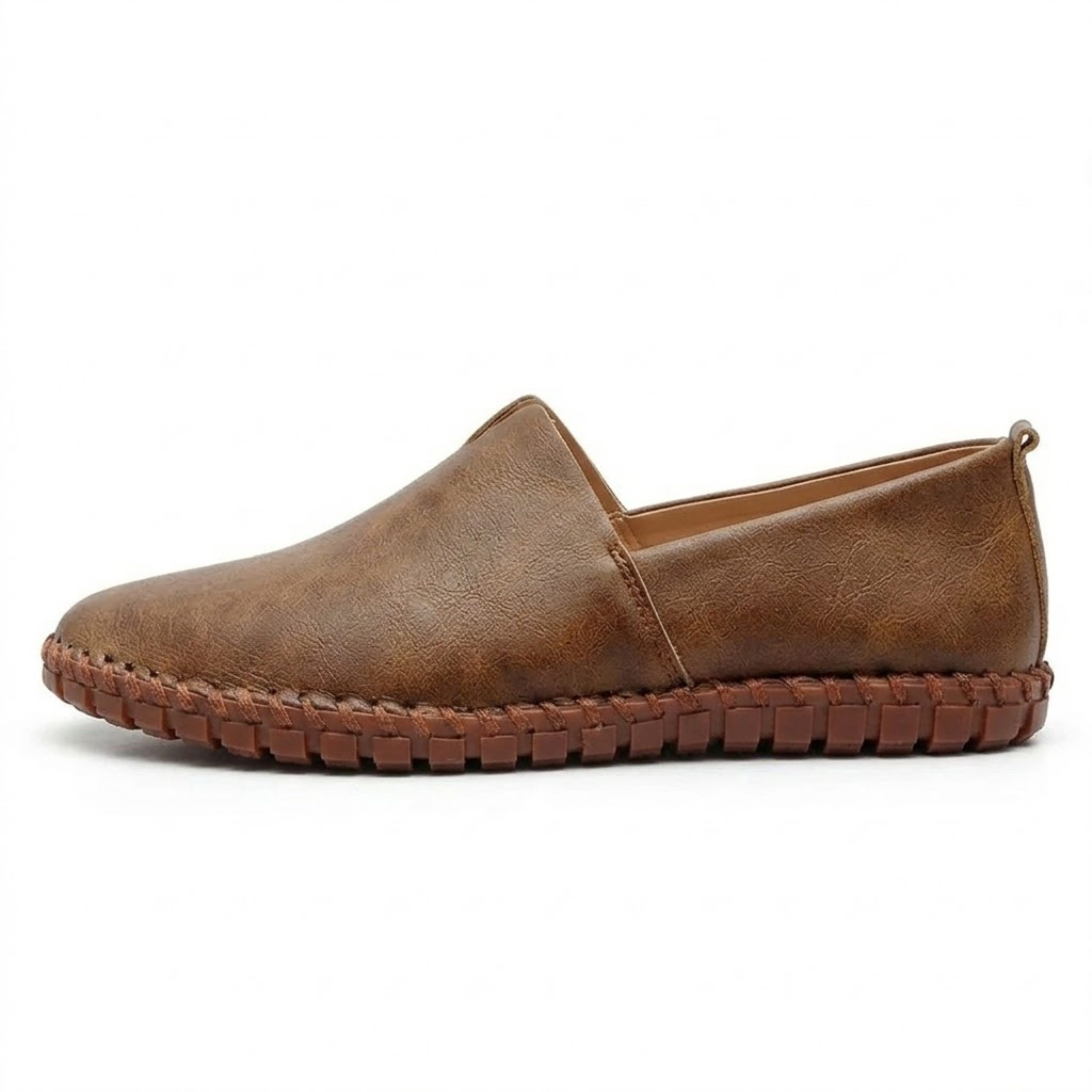 Mocassins en Cuir Artificiel pour Hommes Chaussures de Conduite Souples à Enfiler