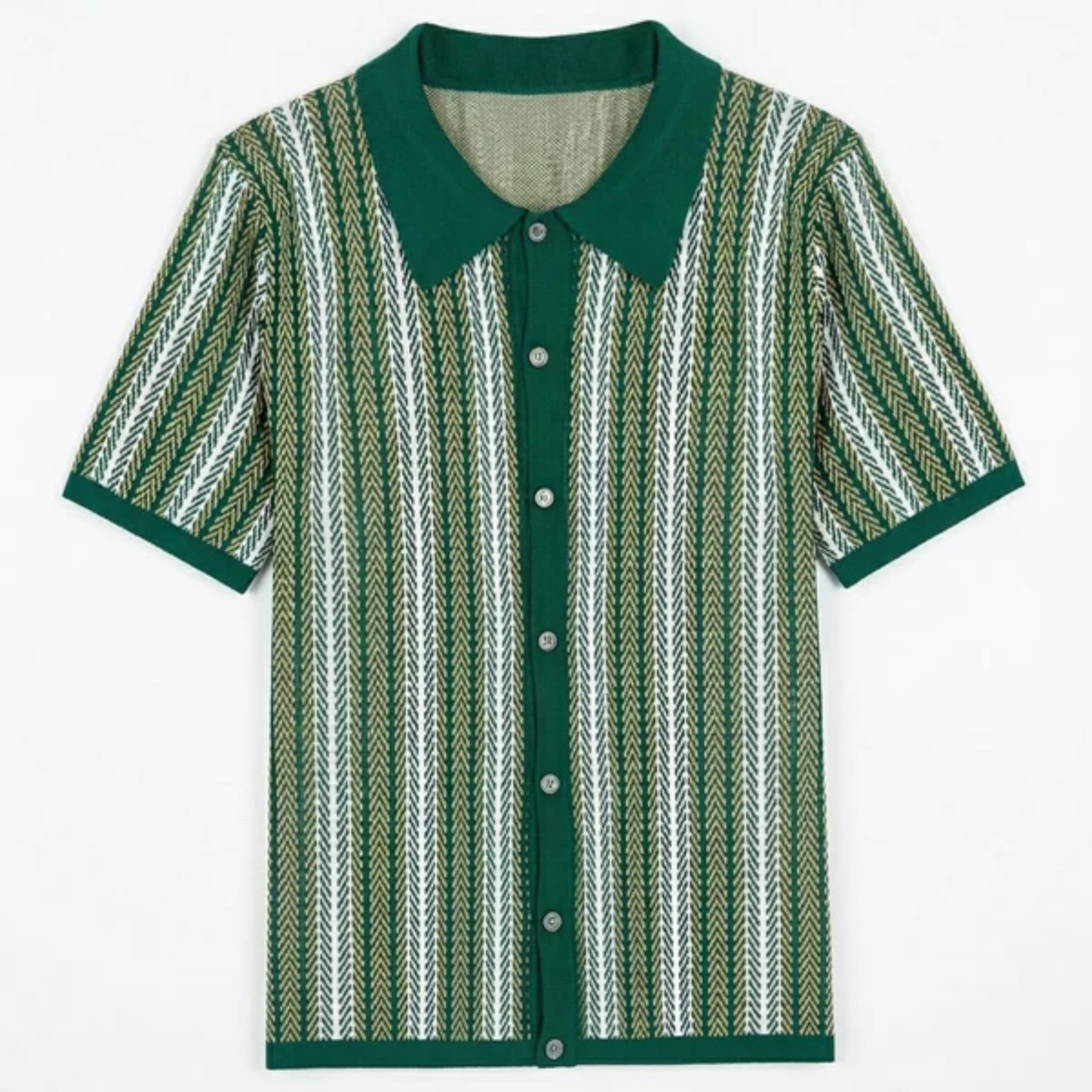 Polo en maille homme — rayures verticales — style décontracté resort