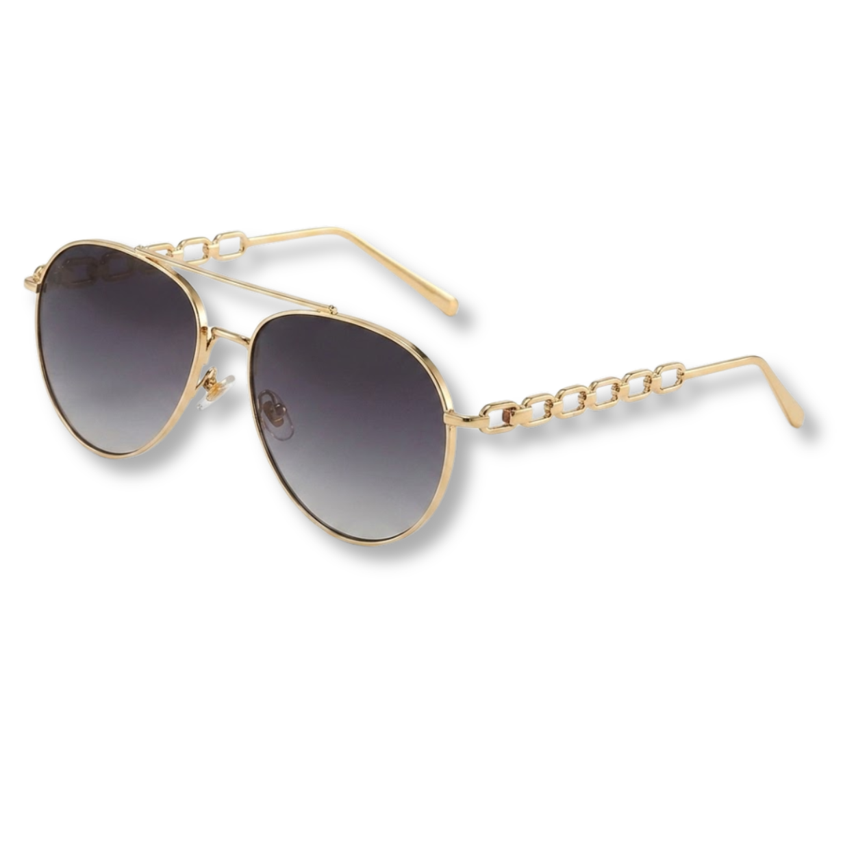 Lunettes aviateur pour femmes avec branches en chaîne et verres dégradés