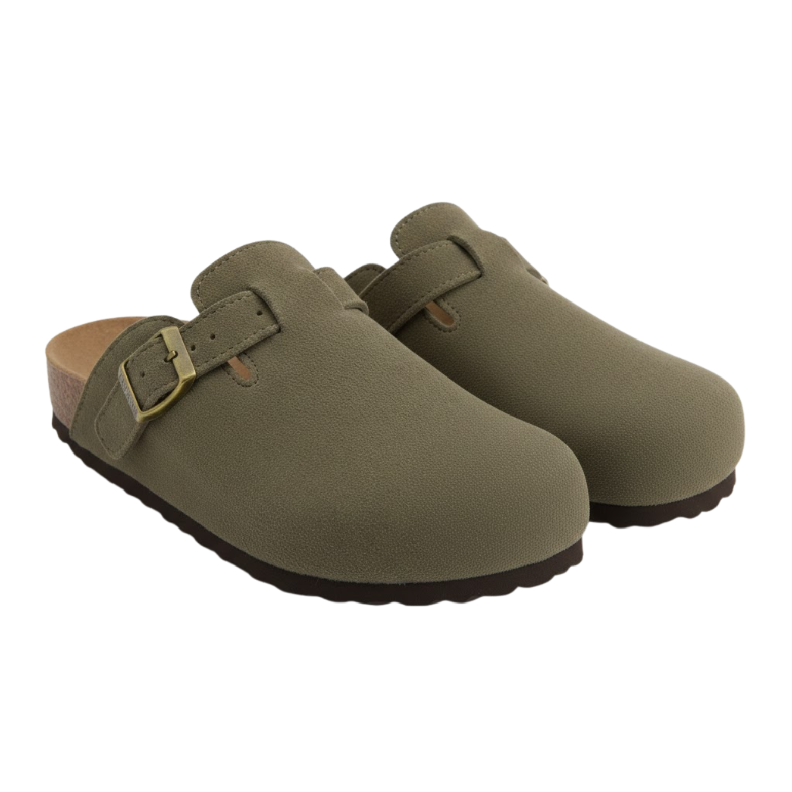 Mules en daim avec semelle classique et boucle réglable