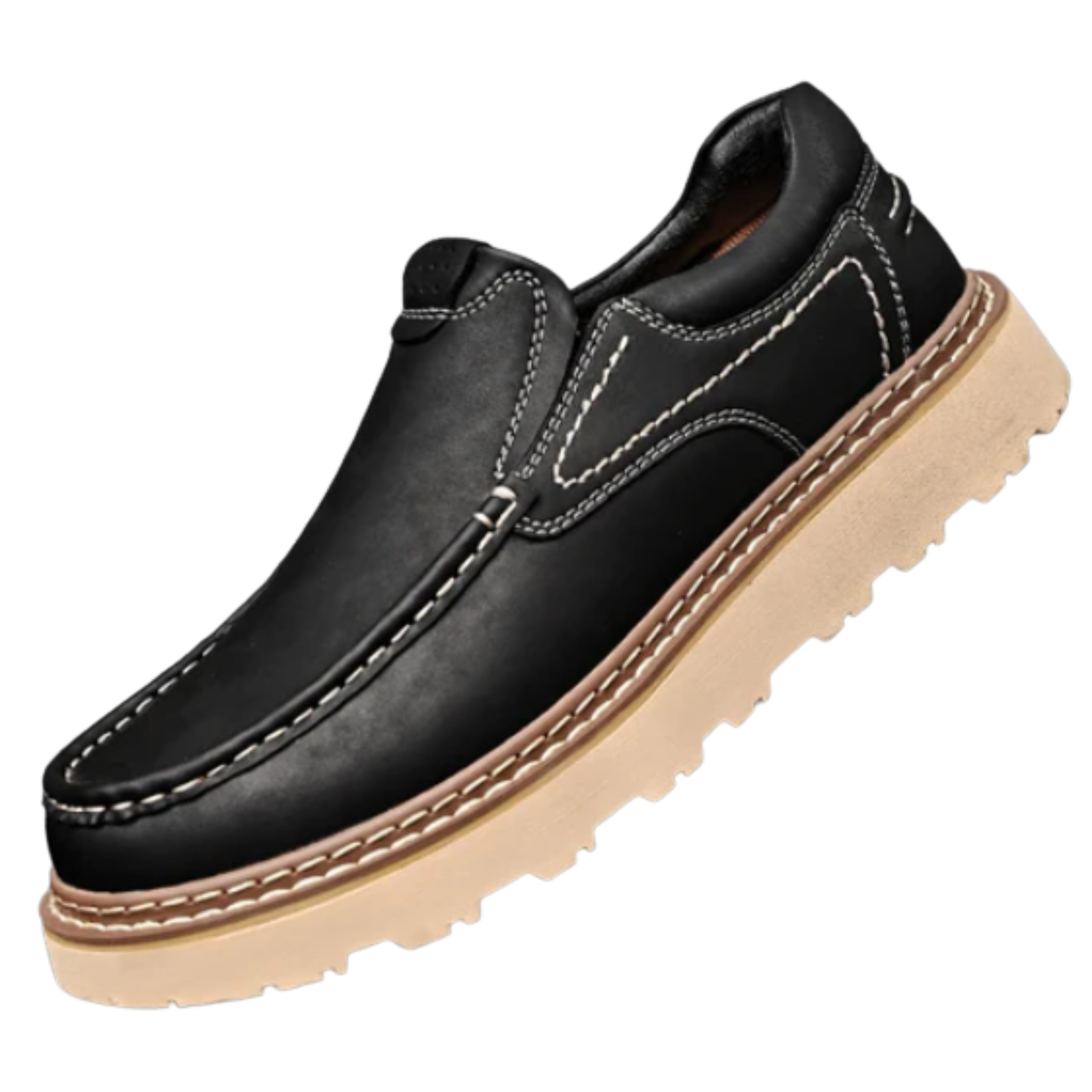 Chaussures cuir sans lacets — semelle robuste et flexible — quotidien
