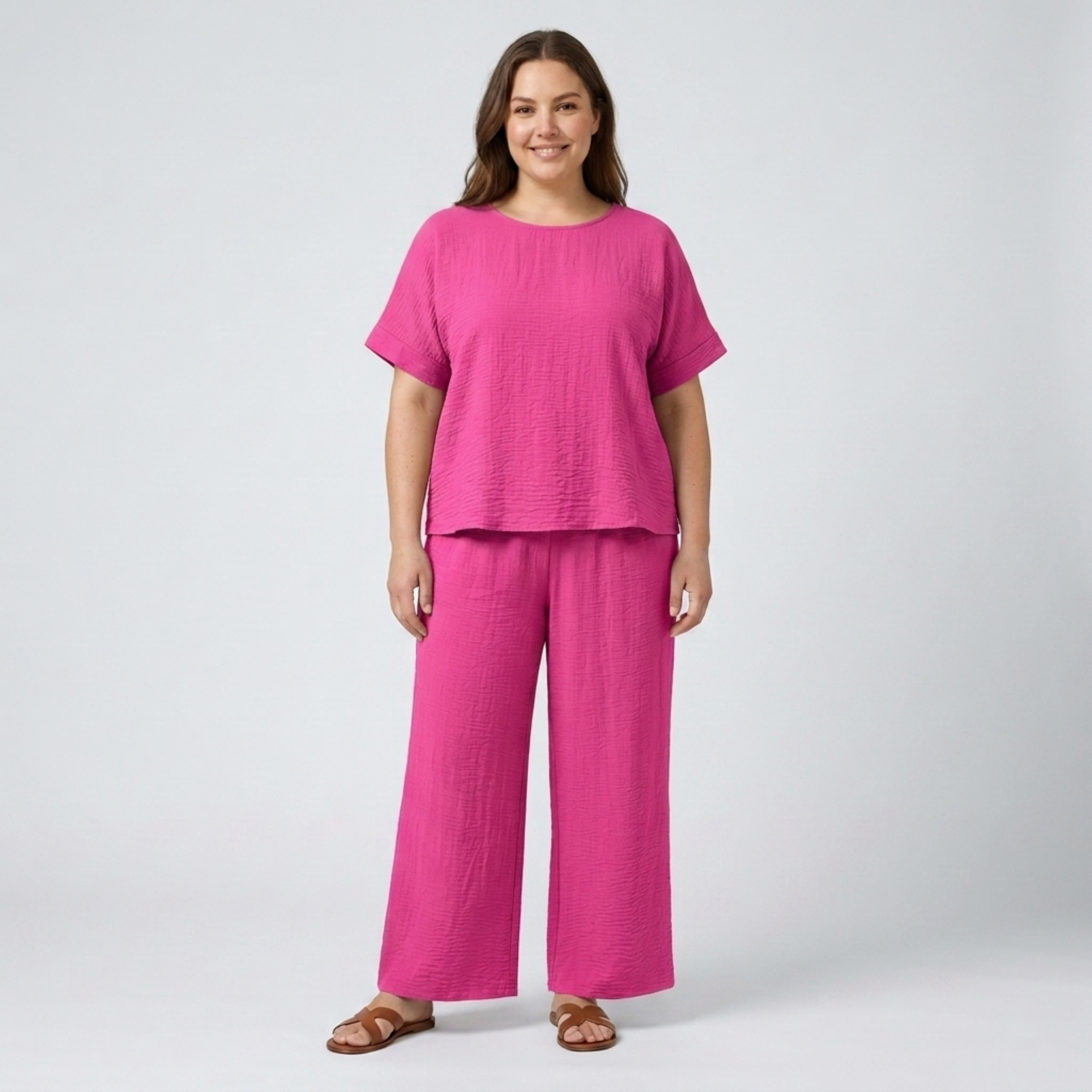 Ensemble pantalon grande taille décontracté pour femme