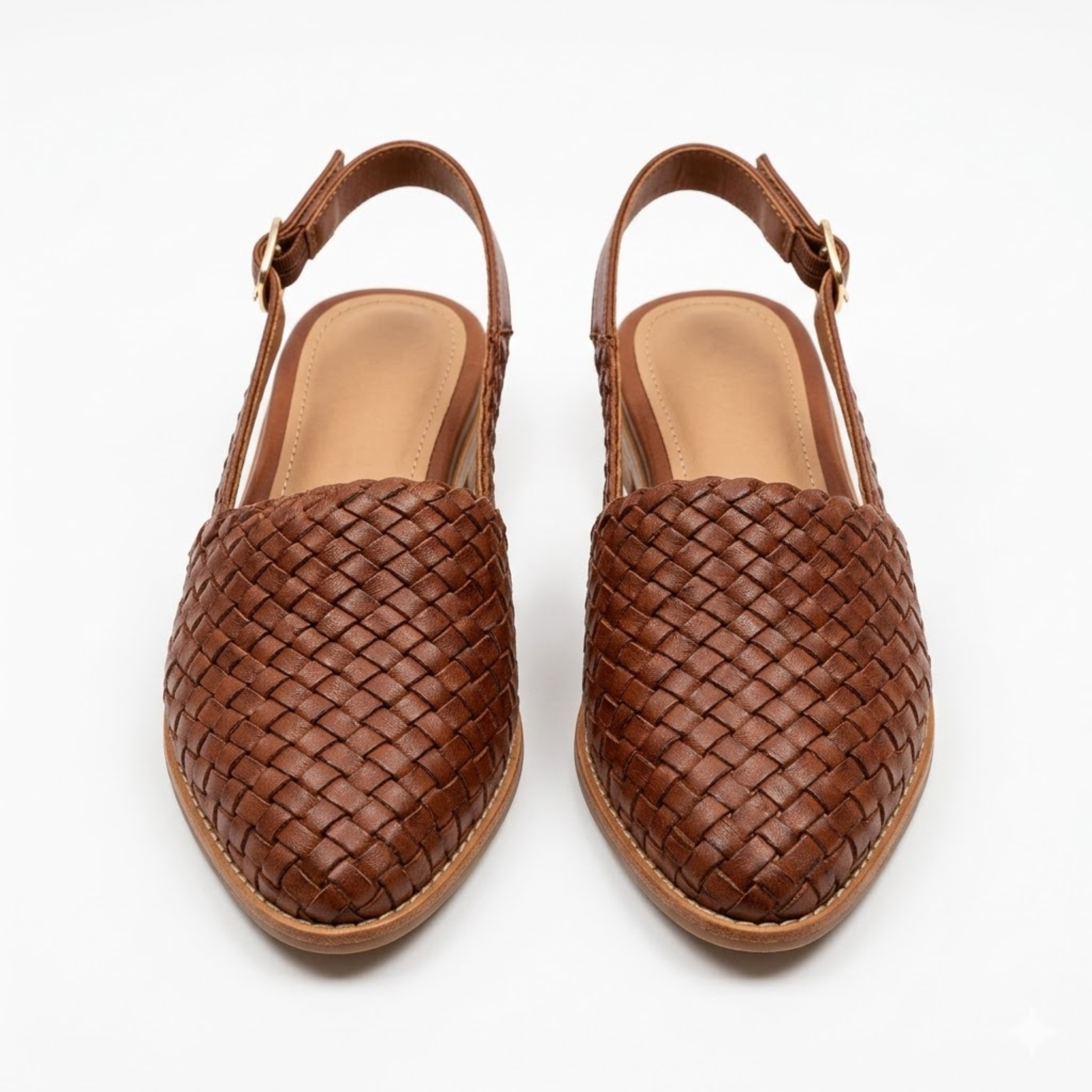 Slingbacks Gevlochten à Bout Pointu et Bride Arrière pour Femmes