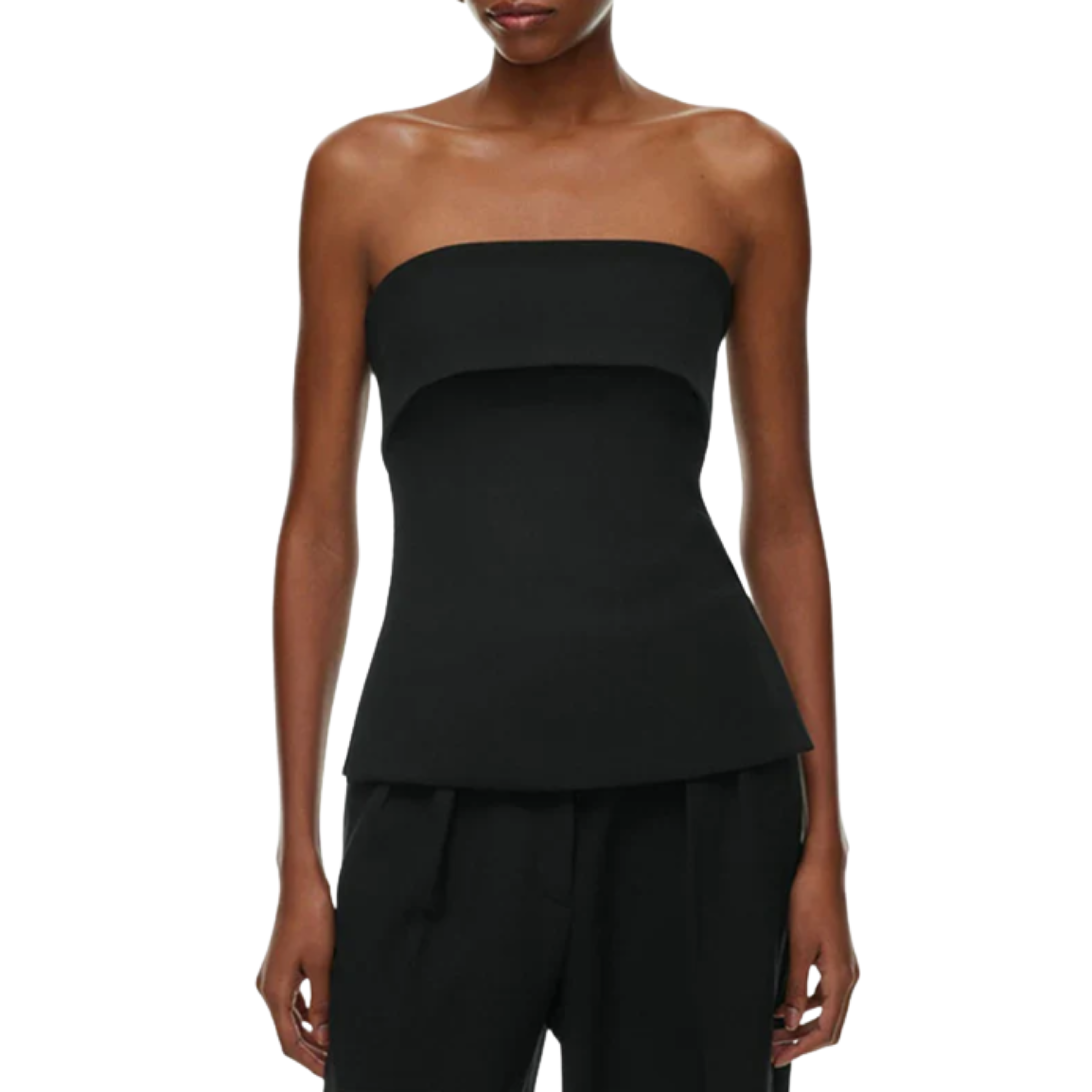 Haut court crop top pour femmes en lin — sans bretelles — plage