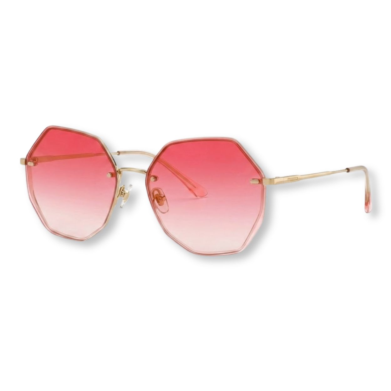 Lunettes de soleil oversize sans monture avec verres dégradés géométriques