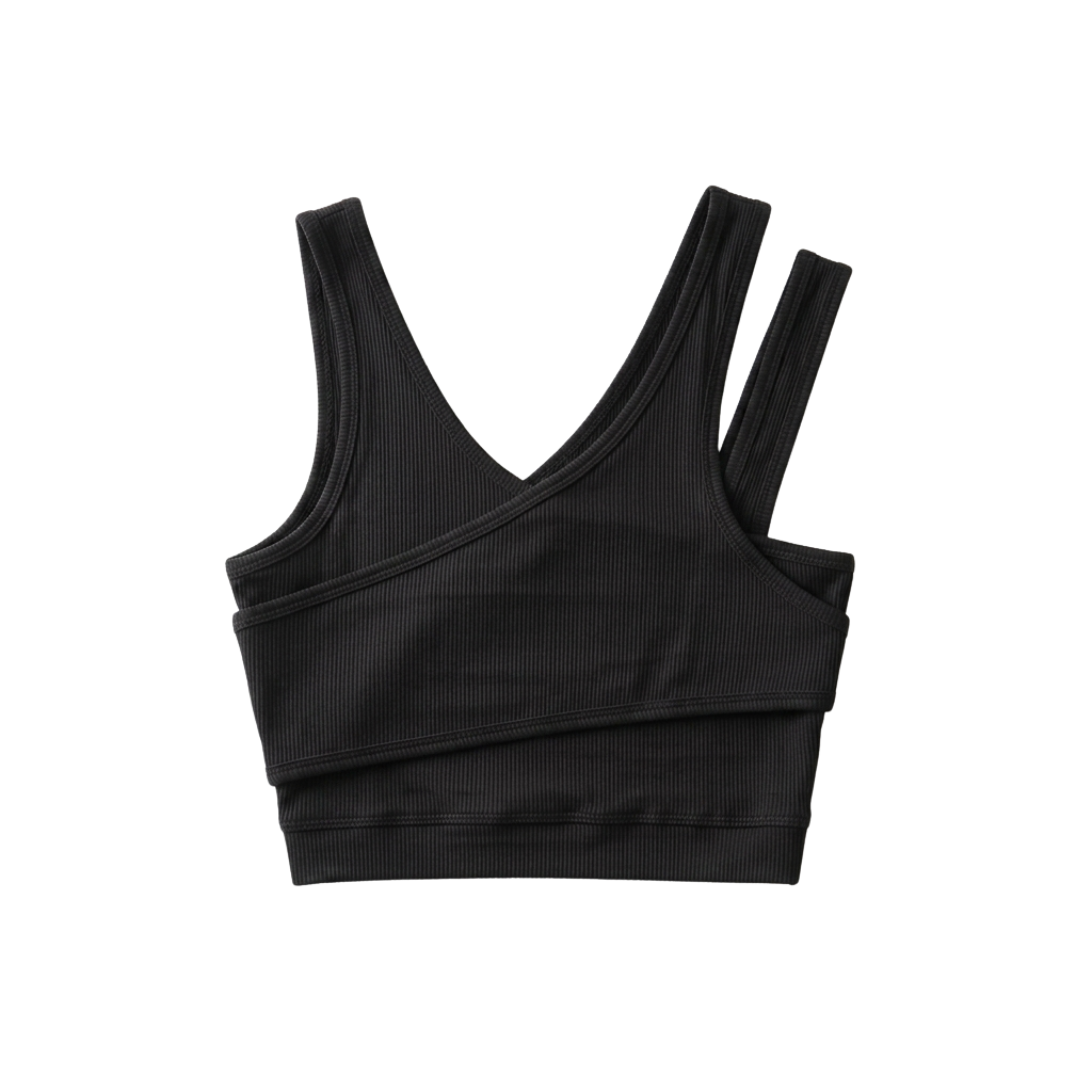 Haut court crop top débardeur — col v — style bohème
