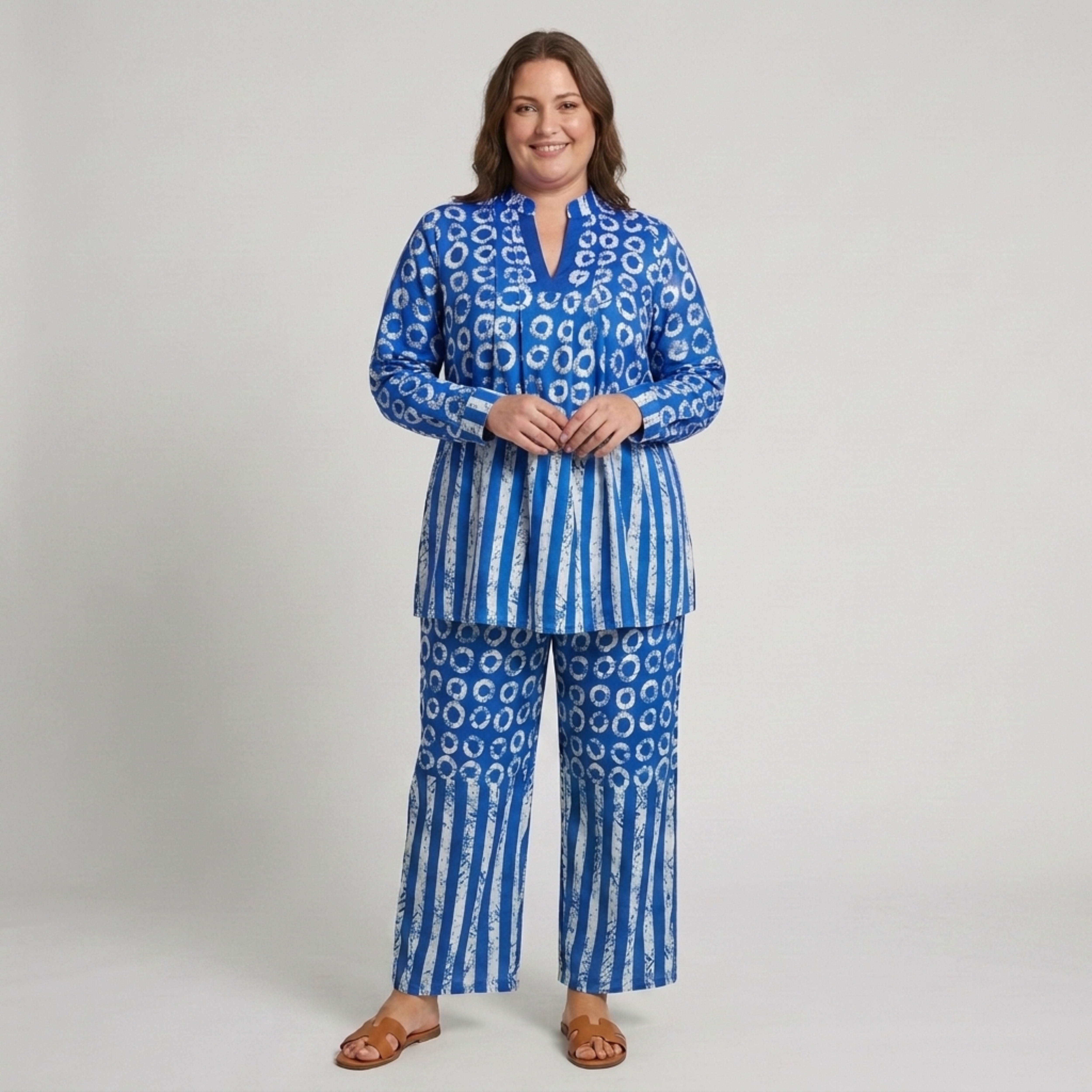 Ensemble pantalon grande taille à motifs