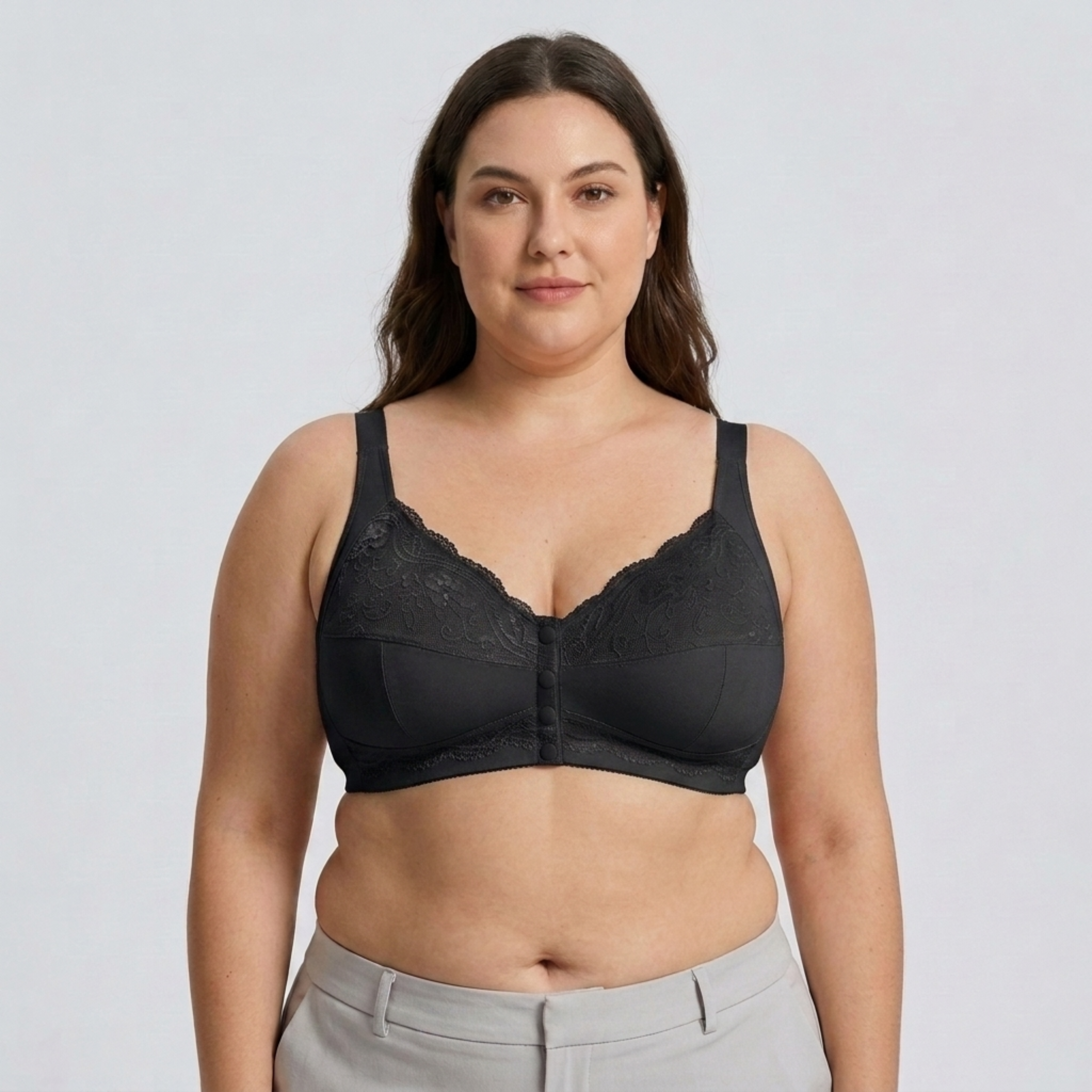 Soutien-gorge grande taille pour femme avec fermeture à l'avant sans armatures