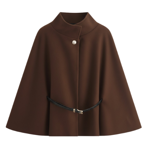 Manteaux Cape pour Femme à Manches Chauve-Souris et Ceinture
