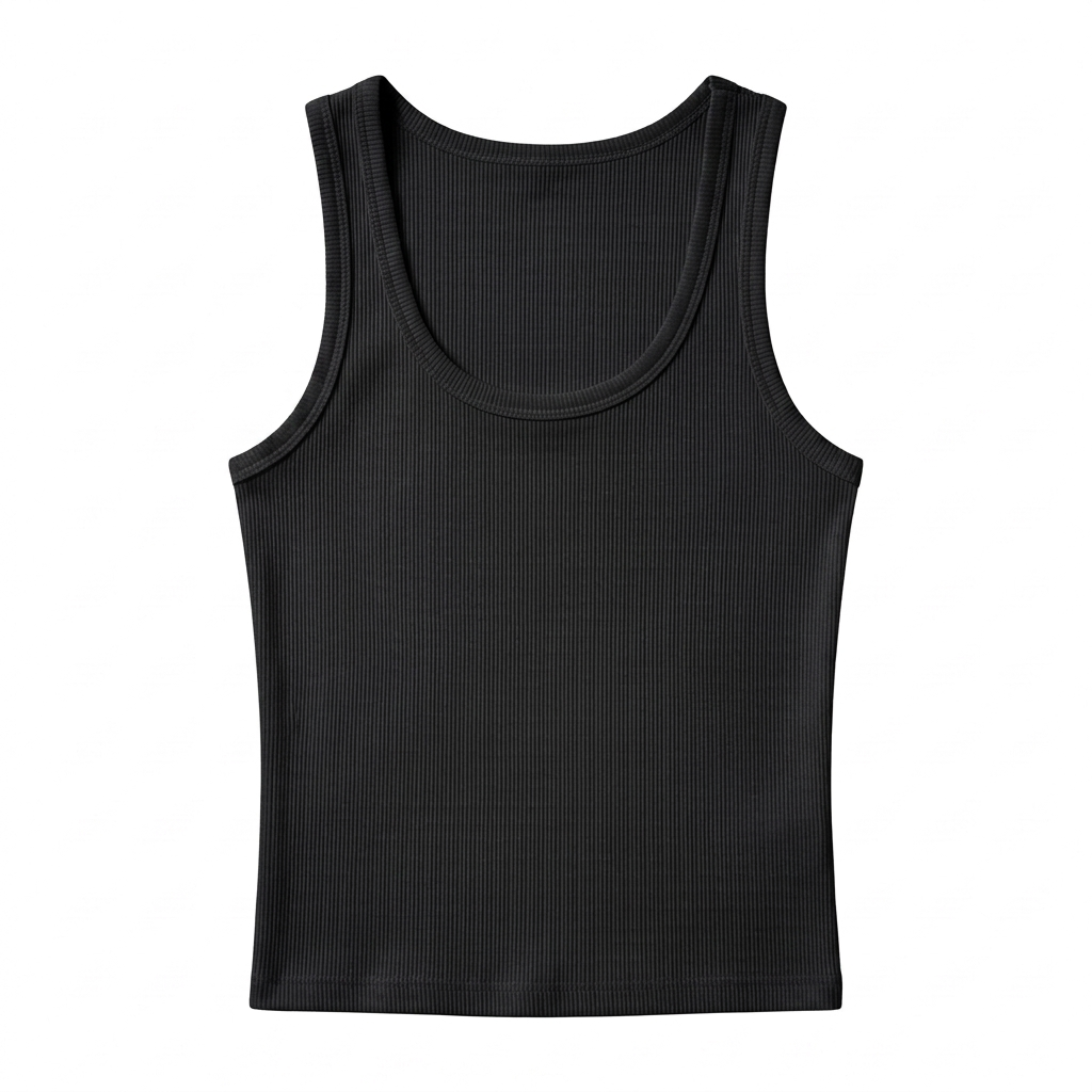 Débardeur crop top femme — maille côtelée — col carré — plage et vacances
