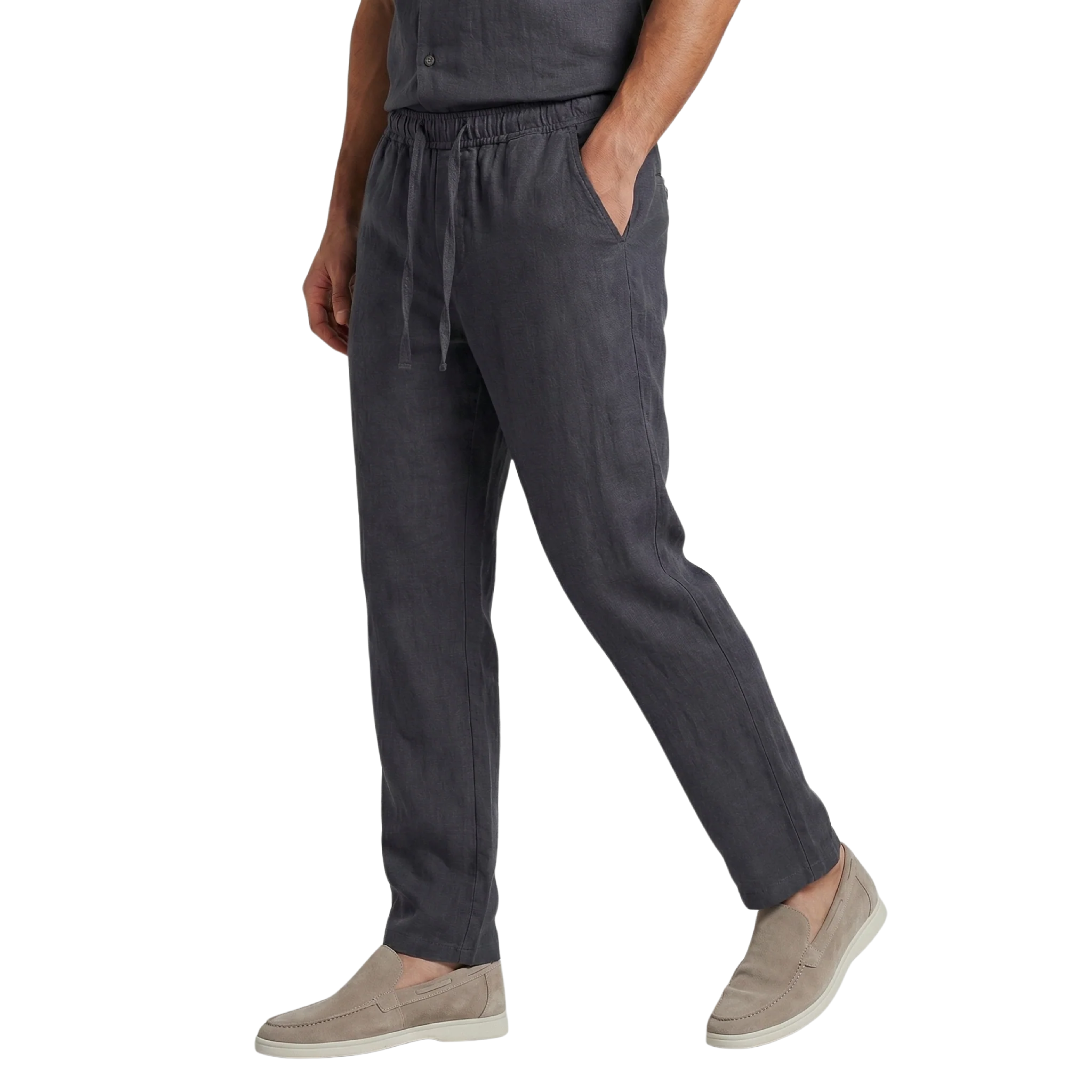 Pantalon large en lin homme — mélange coton — vacances et été