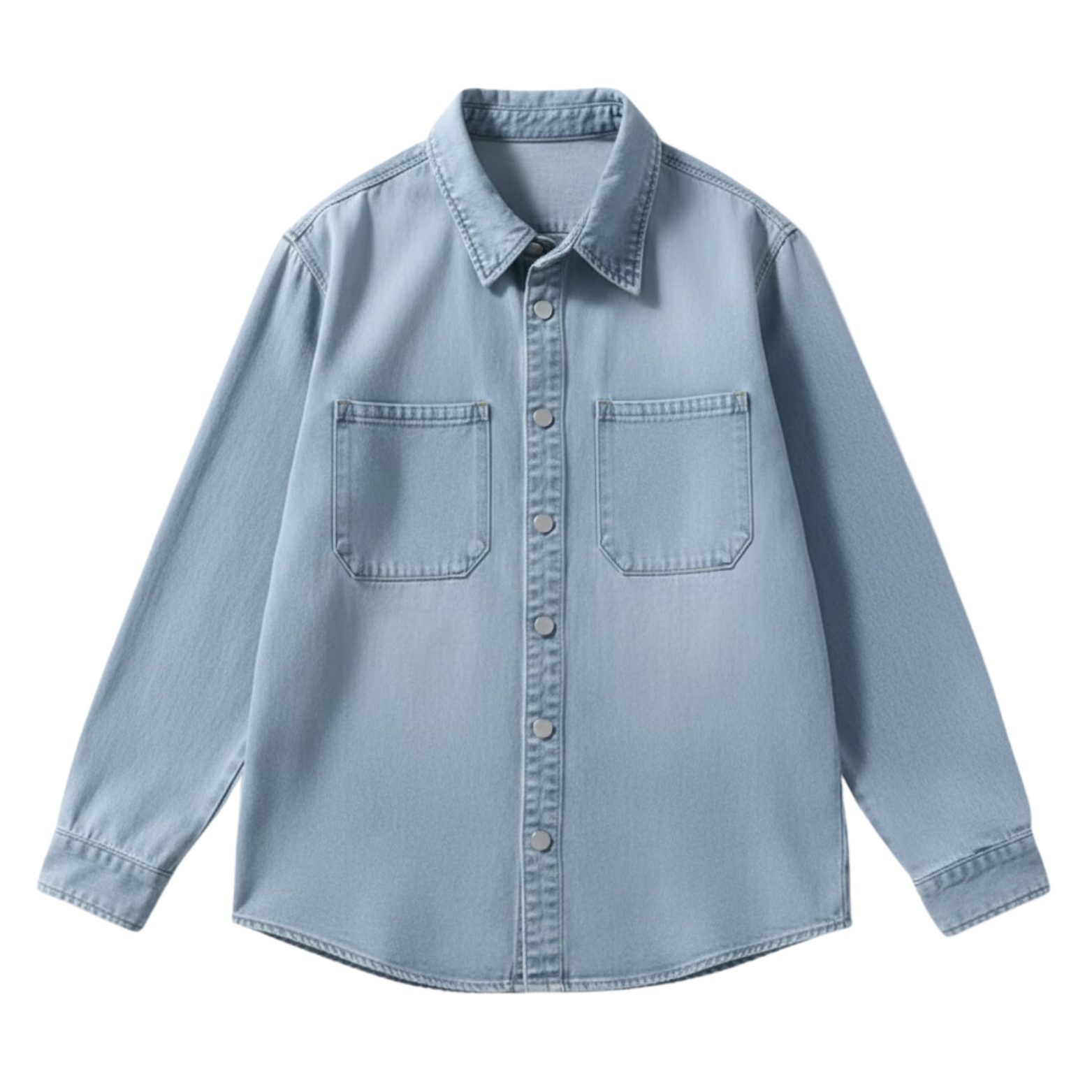Chemise en jean pour homme coupe ample vintage en coton à manches longues