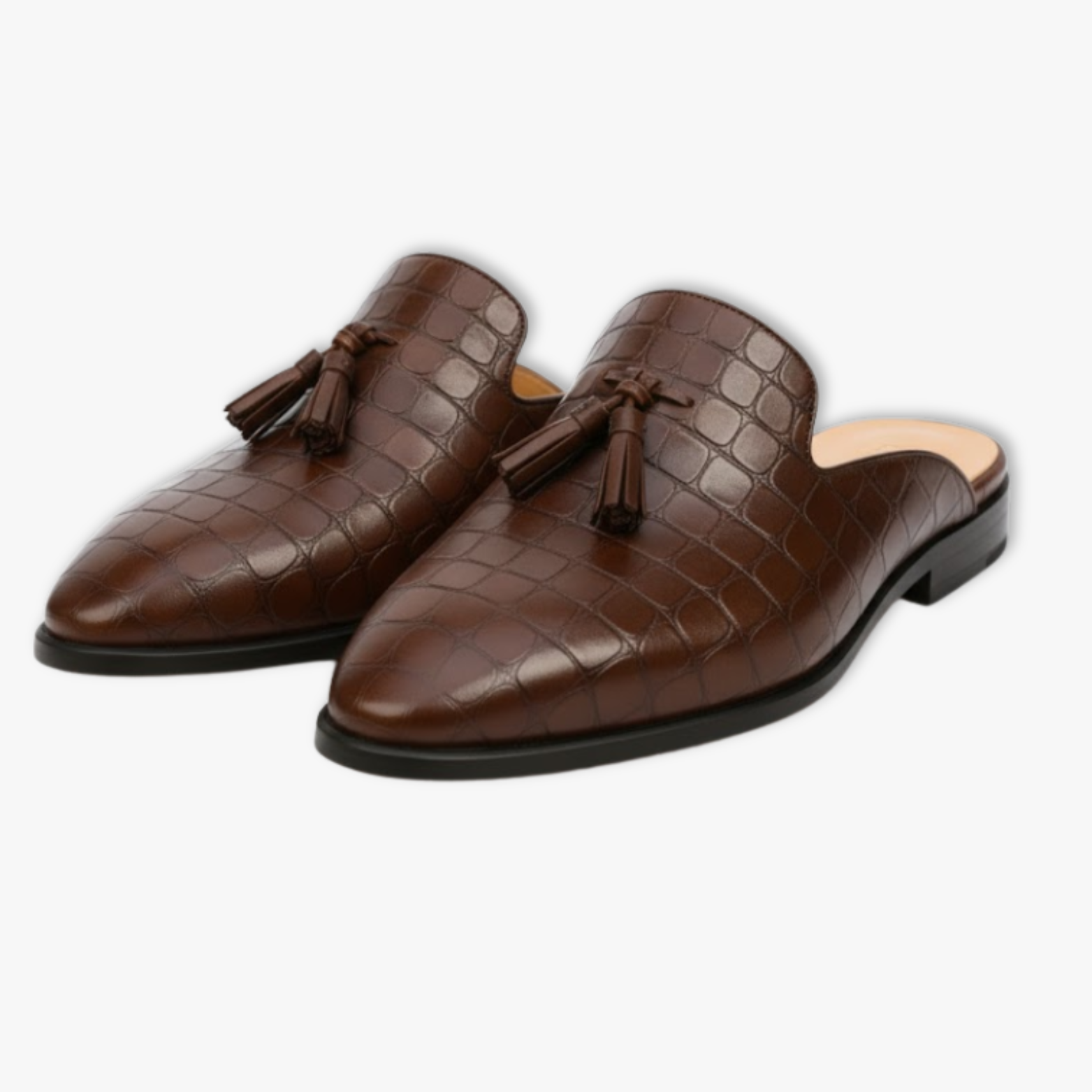 Mules de ville homme cuir texturé silhouette slip-on prestige