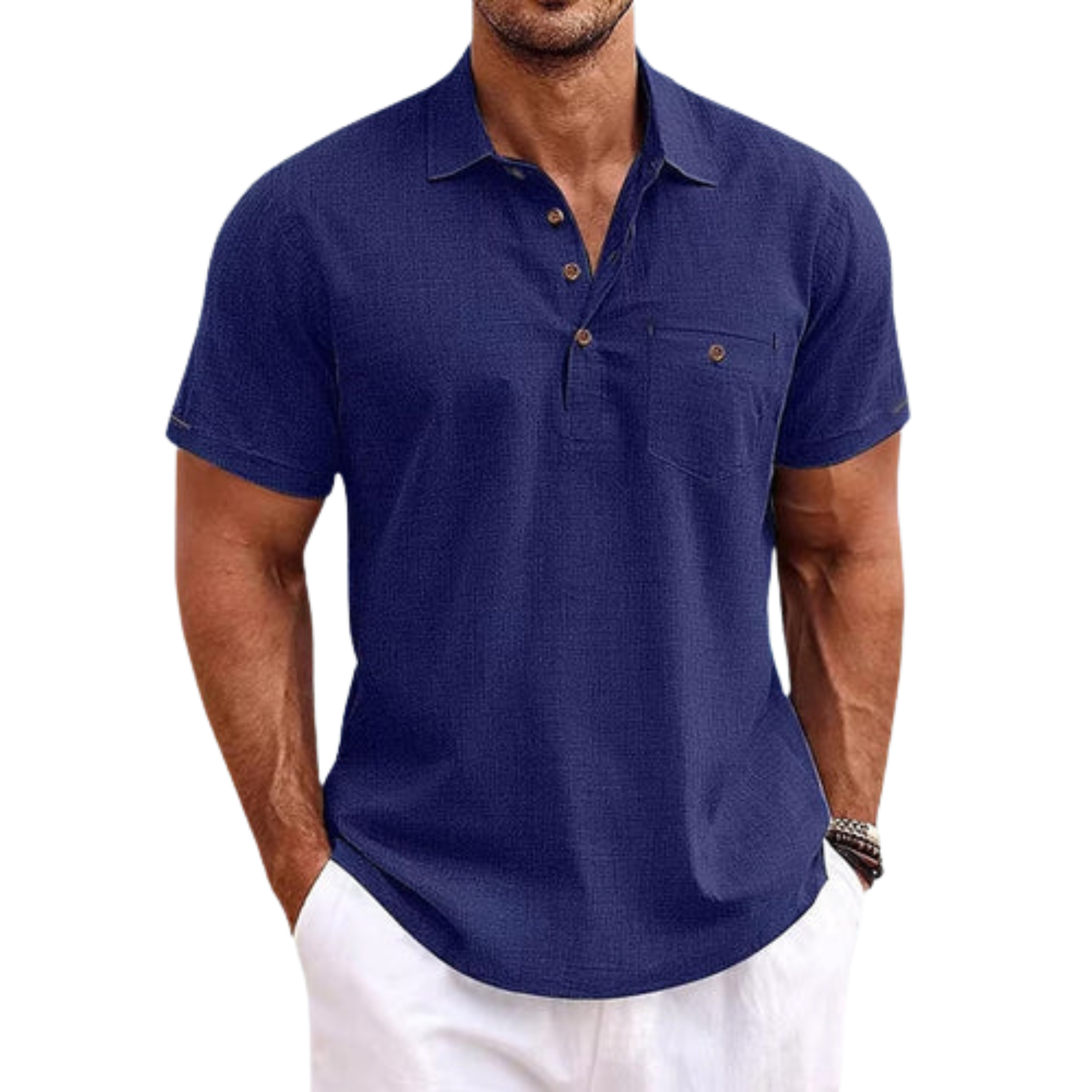 Polo homme coupe ajustée avec poche poitrine — bureau & loisirs