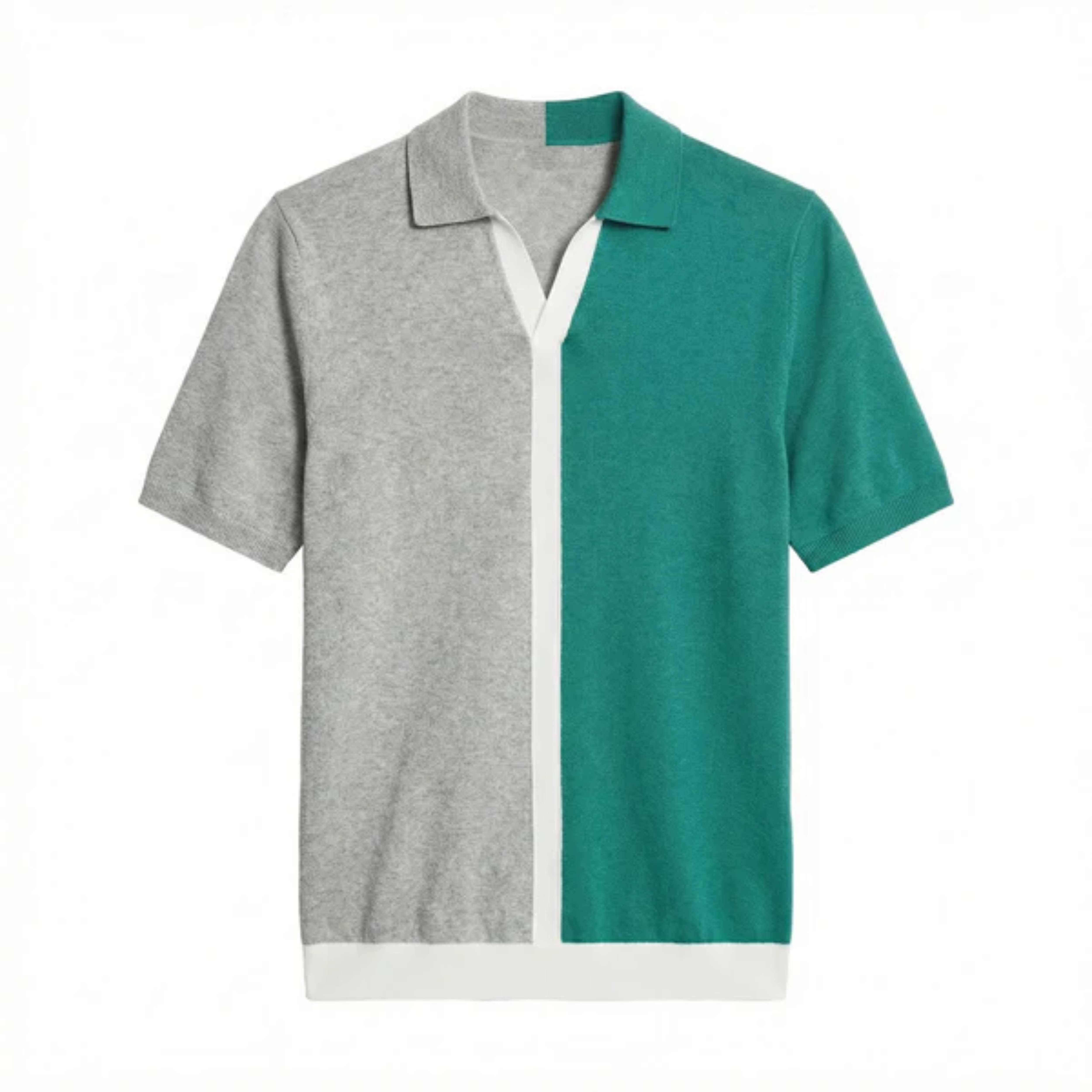 Polo en maille pour homme — rayures horizontales — style décontracté