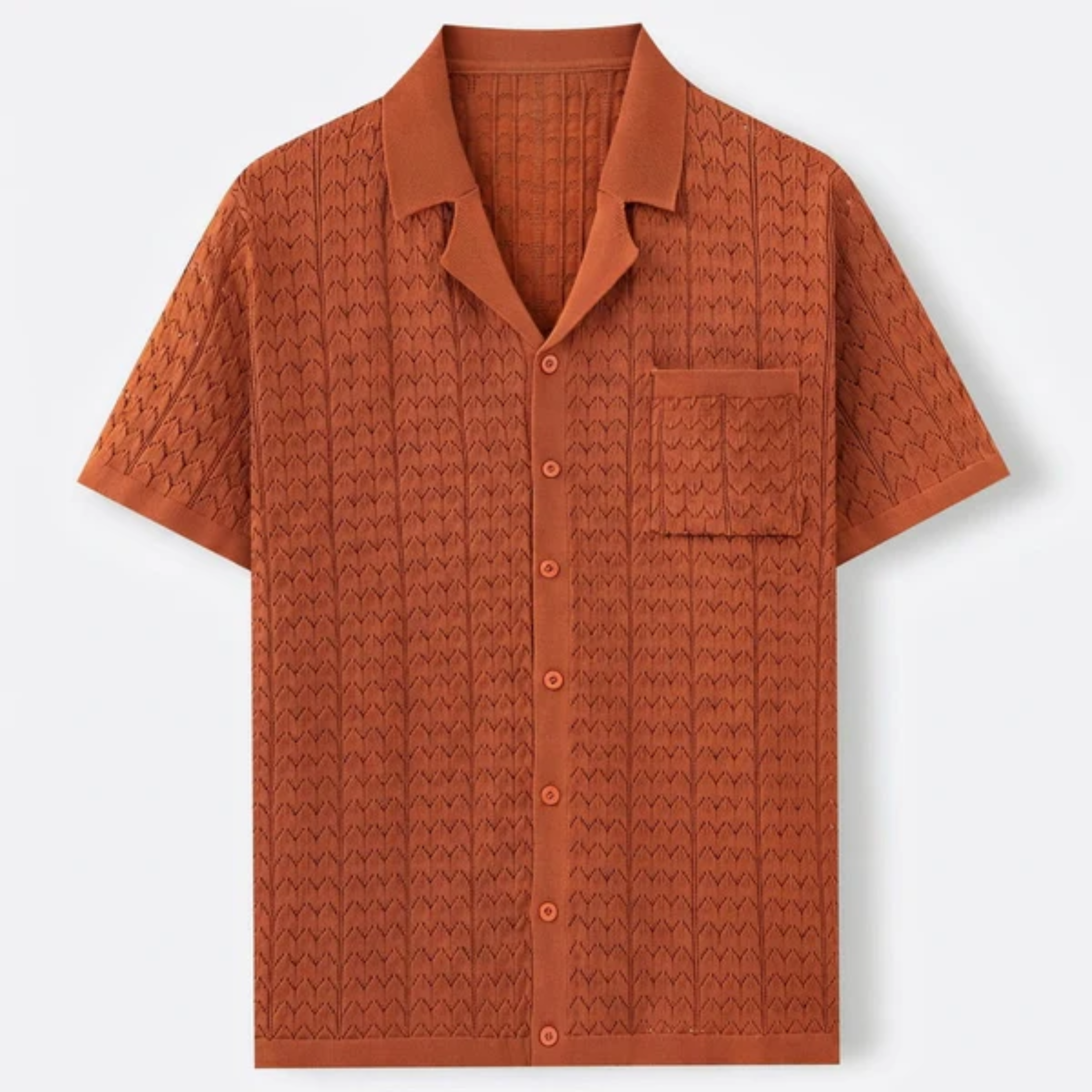 Polo en maille pour homme — motif jacquard — style rétro décontracté