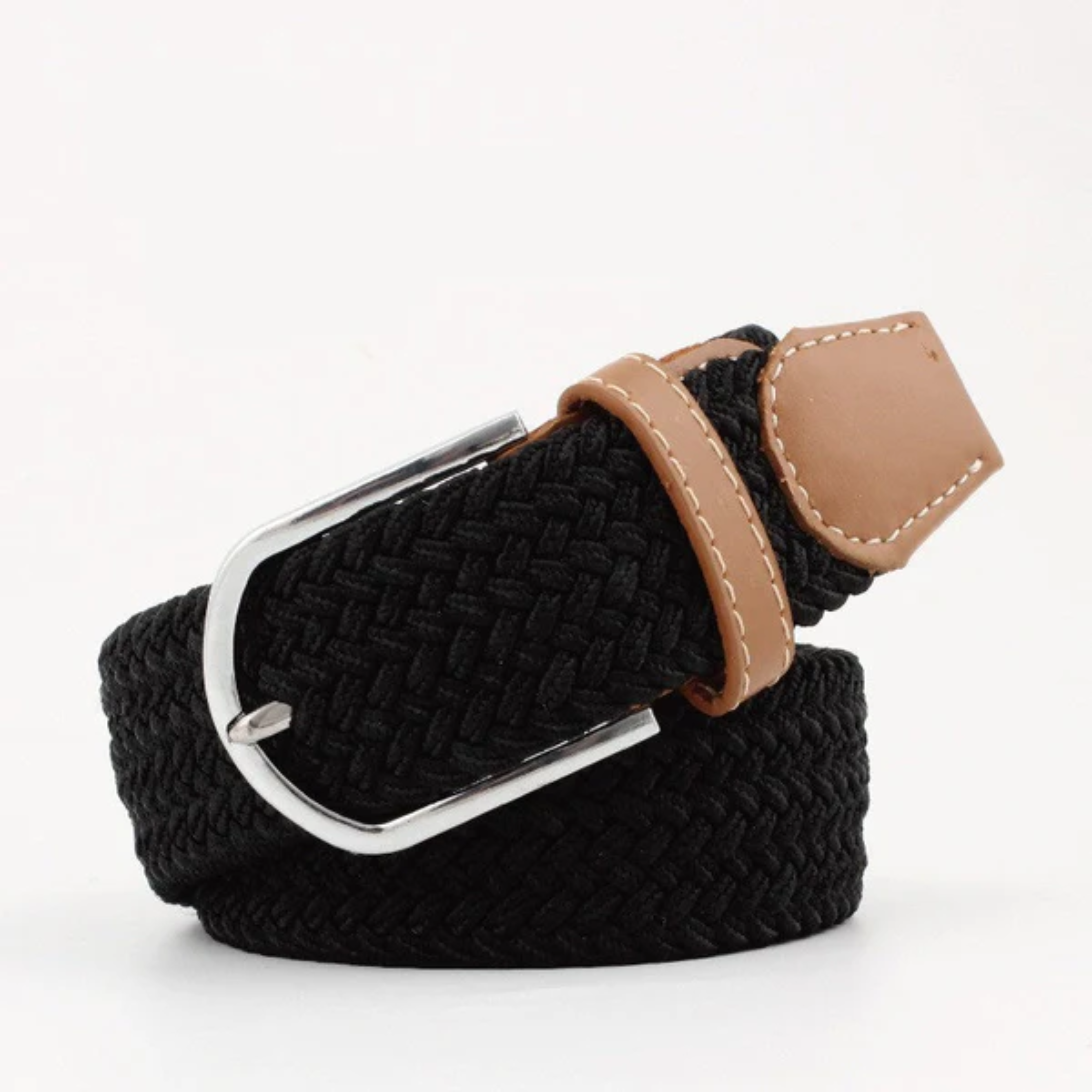 Ceinture tressée homme — finitions en cuir — réglable et décontractée