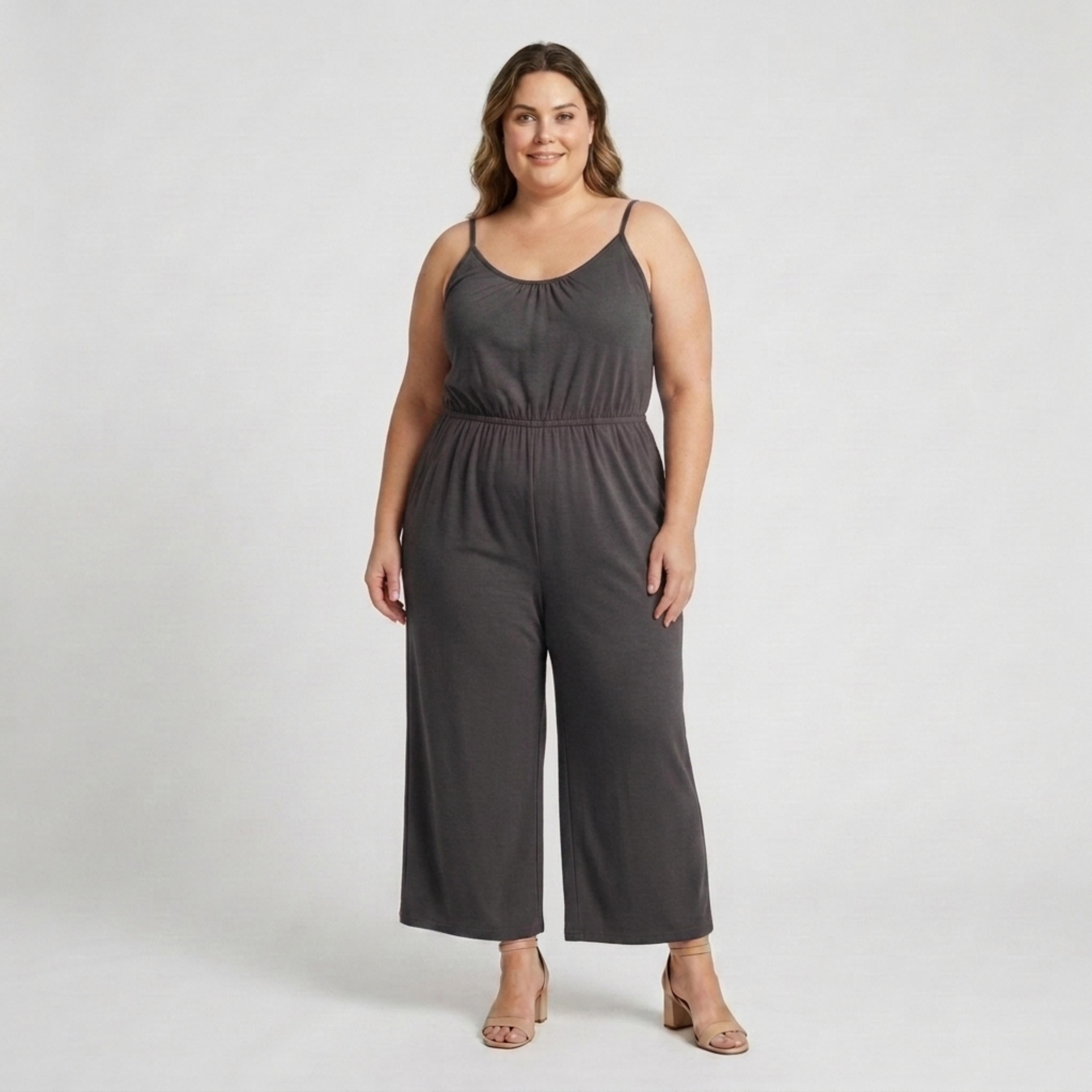 Combinaison grande taille pour femme ample et décontractée à jambes larges