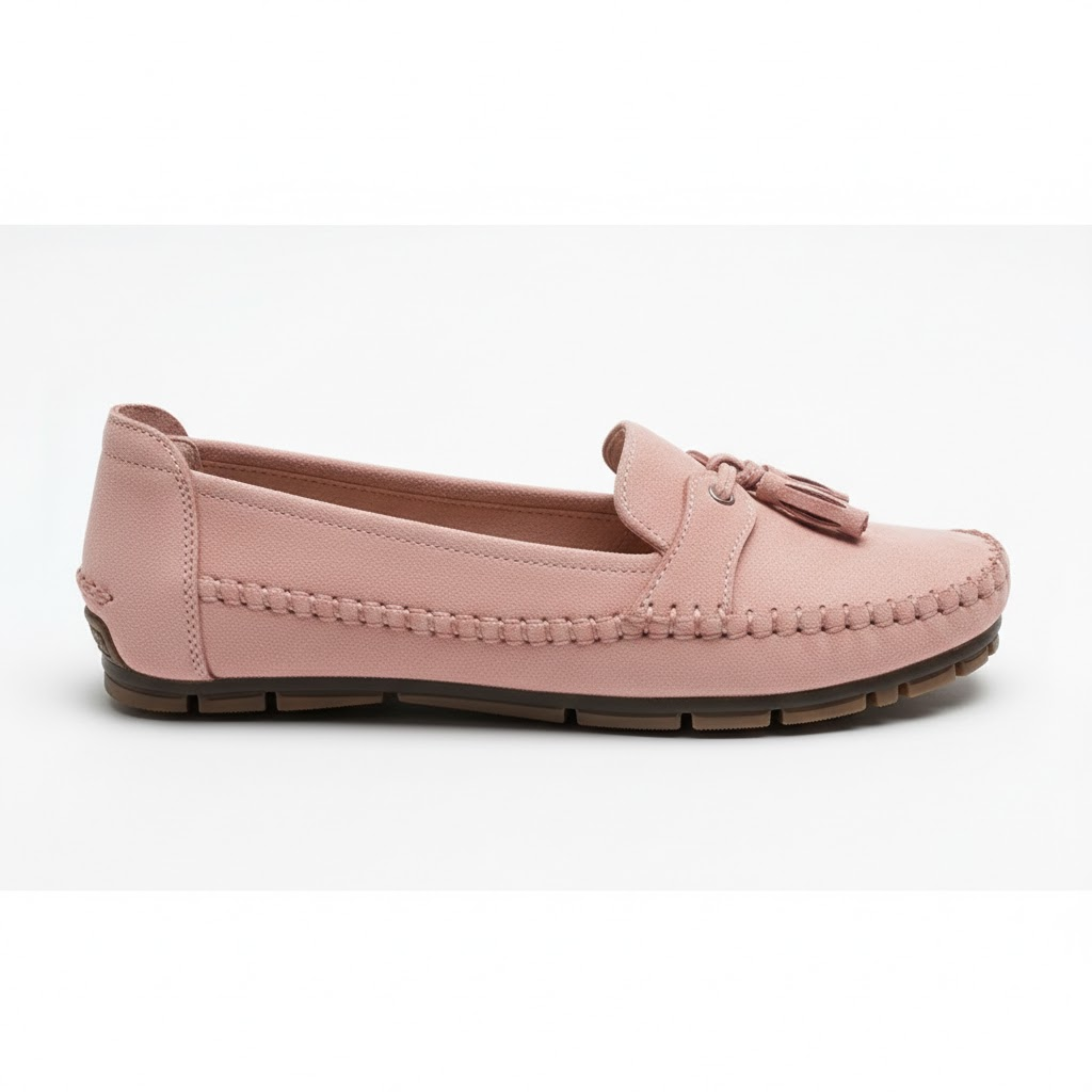 Mocassins en Cuir PU pour Femmes avec Glands Décoratifs et Semelle Souple