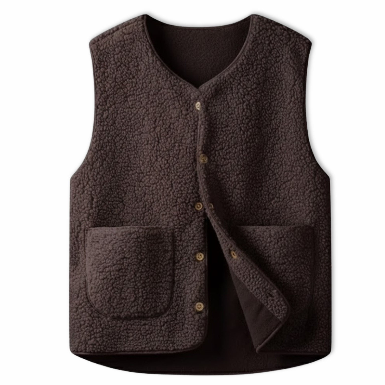 Gilet Femme en Polaire Teddy Sans Manches Veste Extérieure