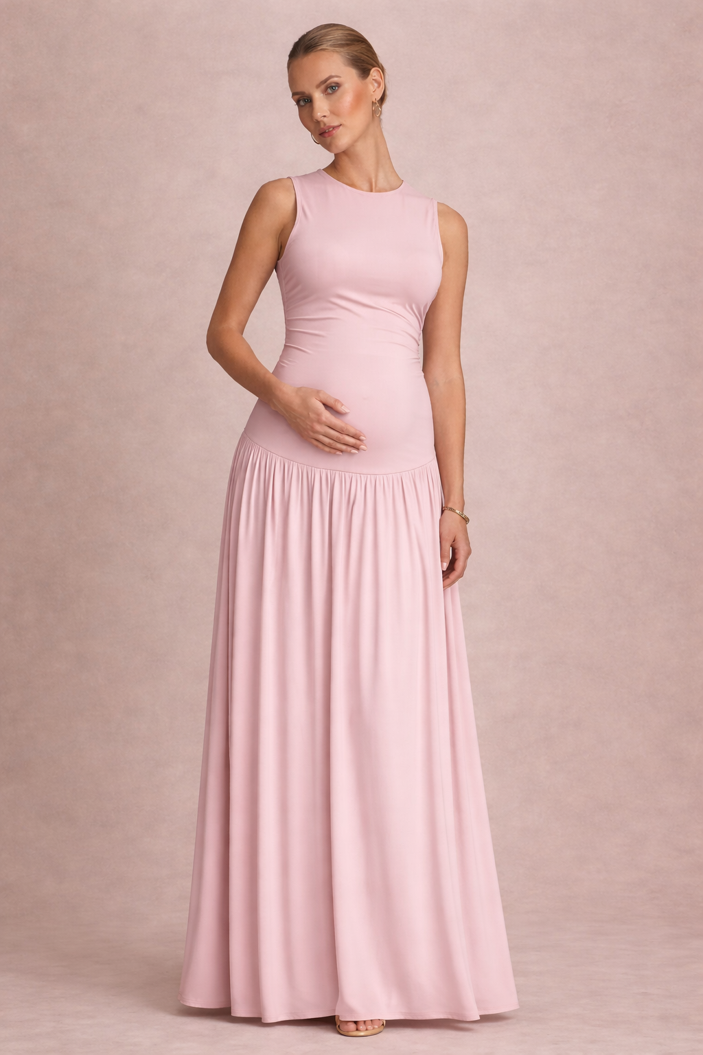 Robe maternité longue sans manches grossesse