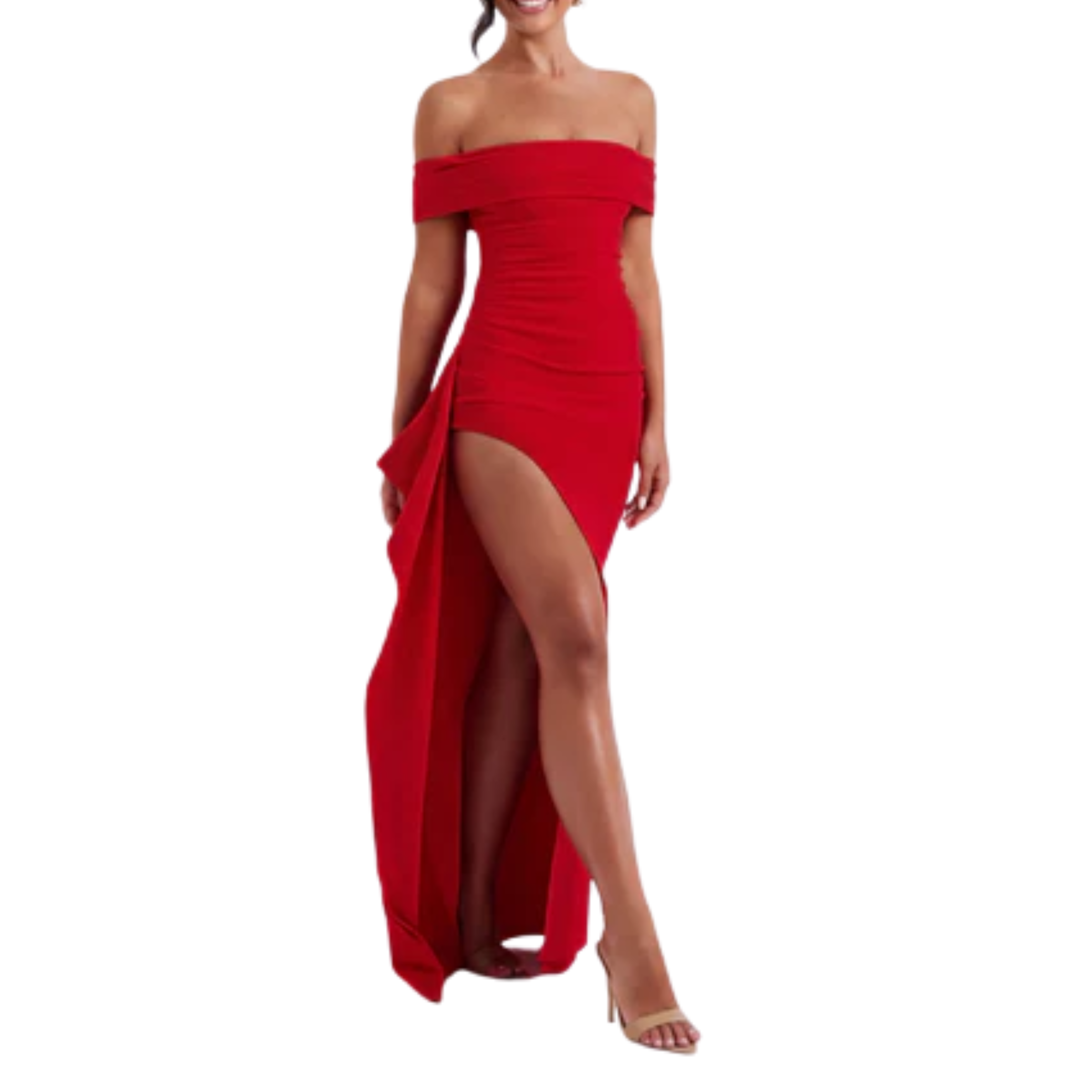Robe de soirée longue — épaules dénudées coupe ajustée | événement formel