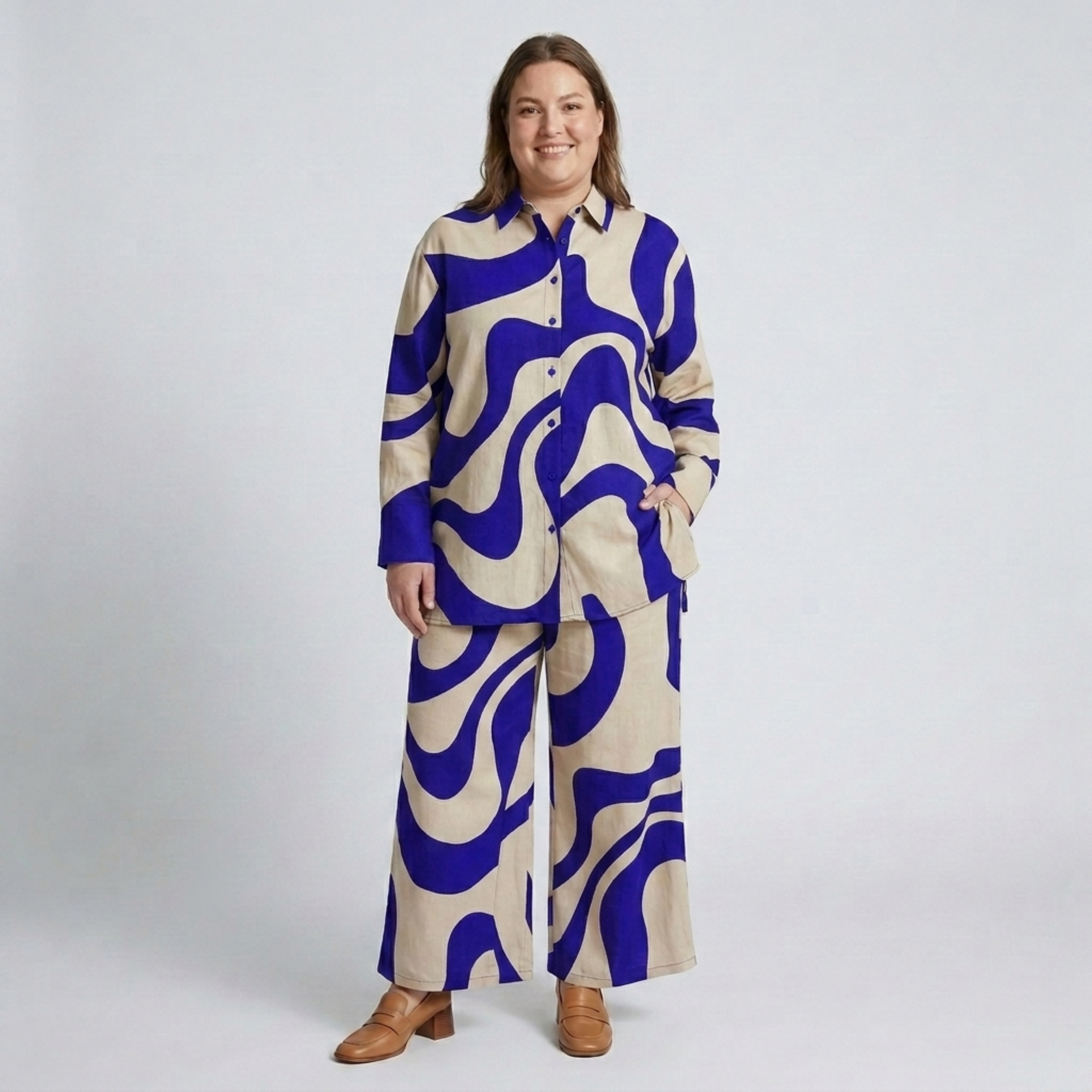 Ensemble deux pièces grande taille à motif graphique