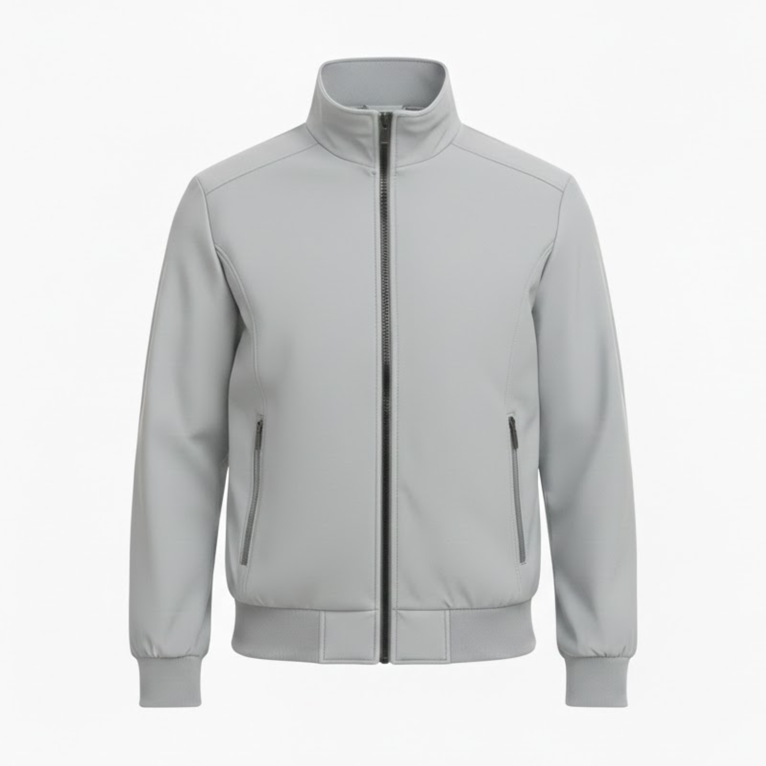 Veste bomber légère pour homme avec col montant et fermeture éclair coupe ajustée
