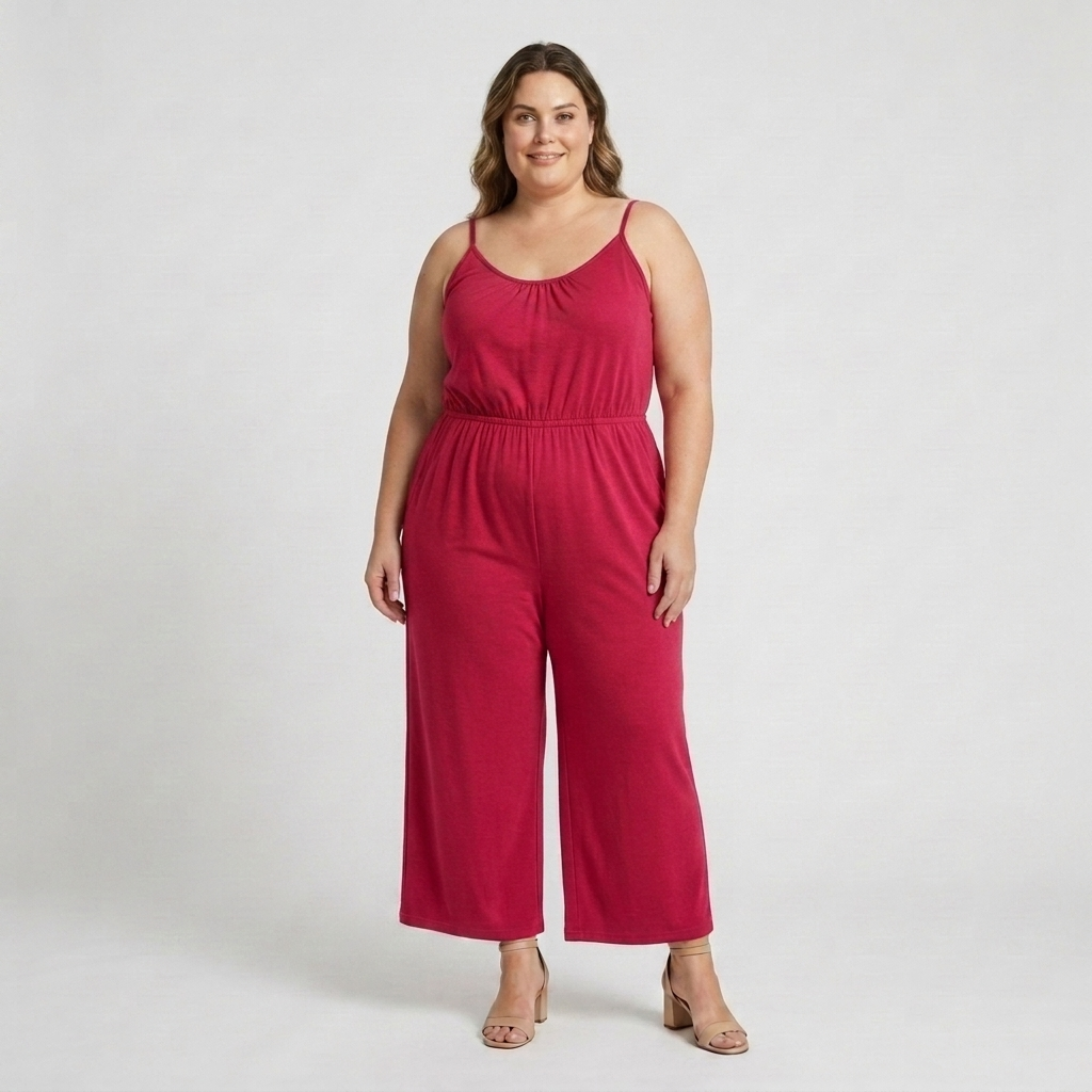 Combinaison grande taille pour femme ample et décontractée à jambes larges