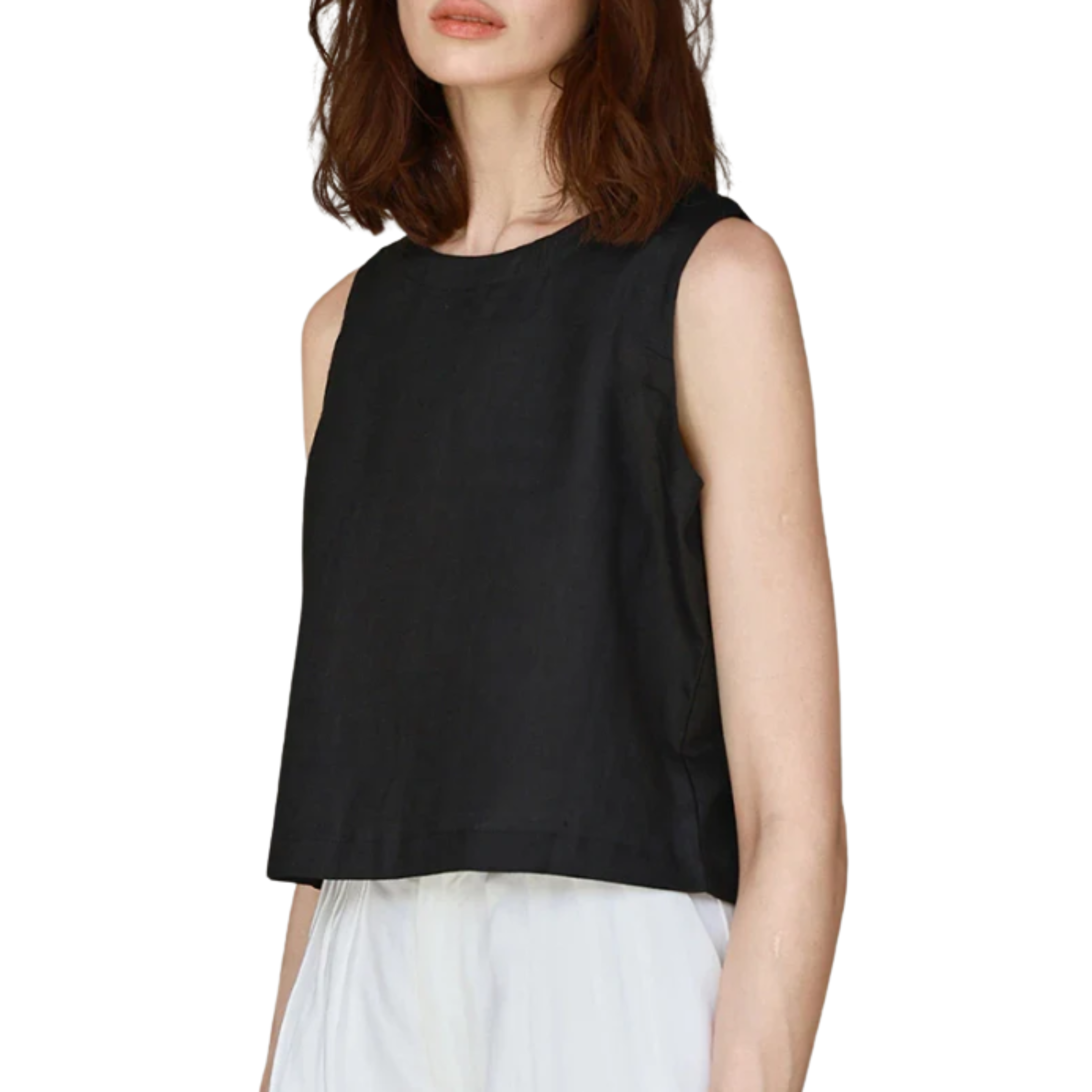 Débardeur crop top réversible — 100 % pur lin — style minimaliste — été