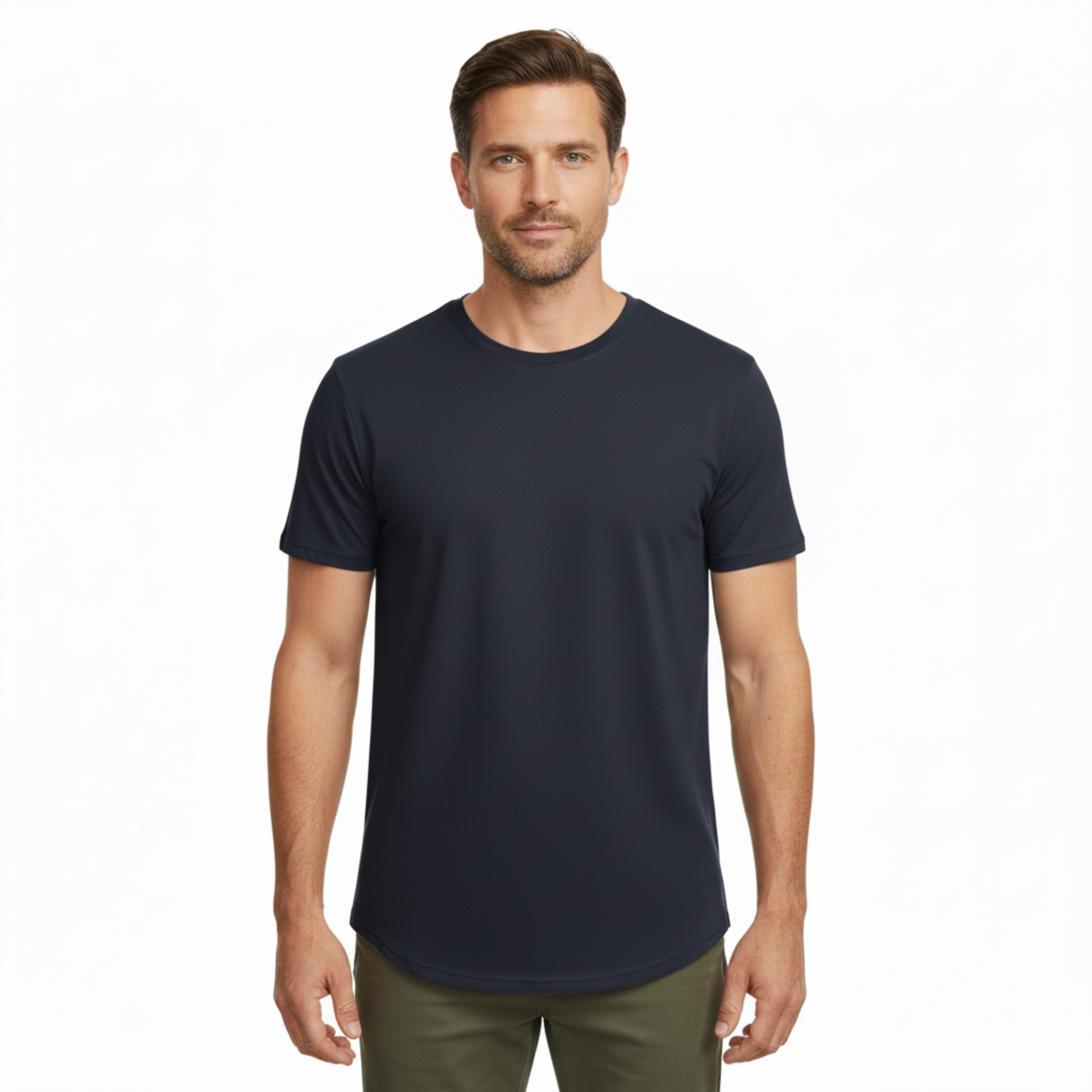 T-shirt en coton et élasthanne pour homme coupe slim fit