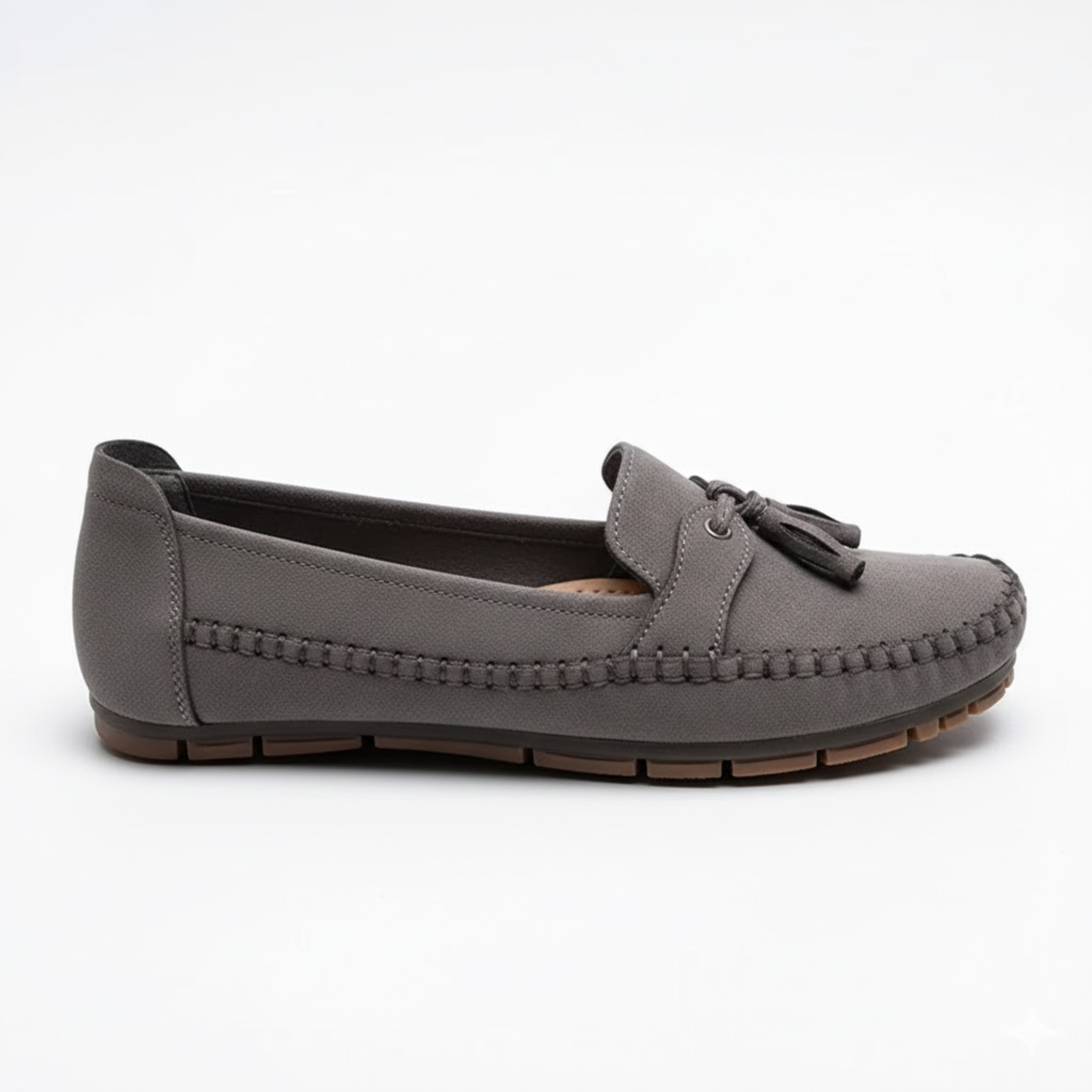 Mocassins en Cuir PU pour Femmes avec Glands Décoratifs et Semelle Souple