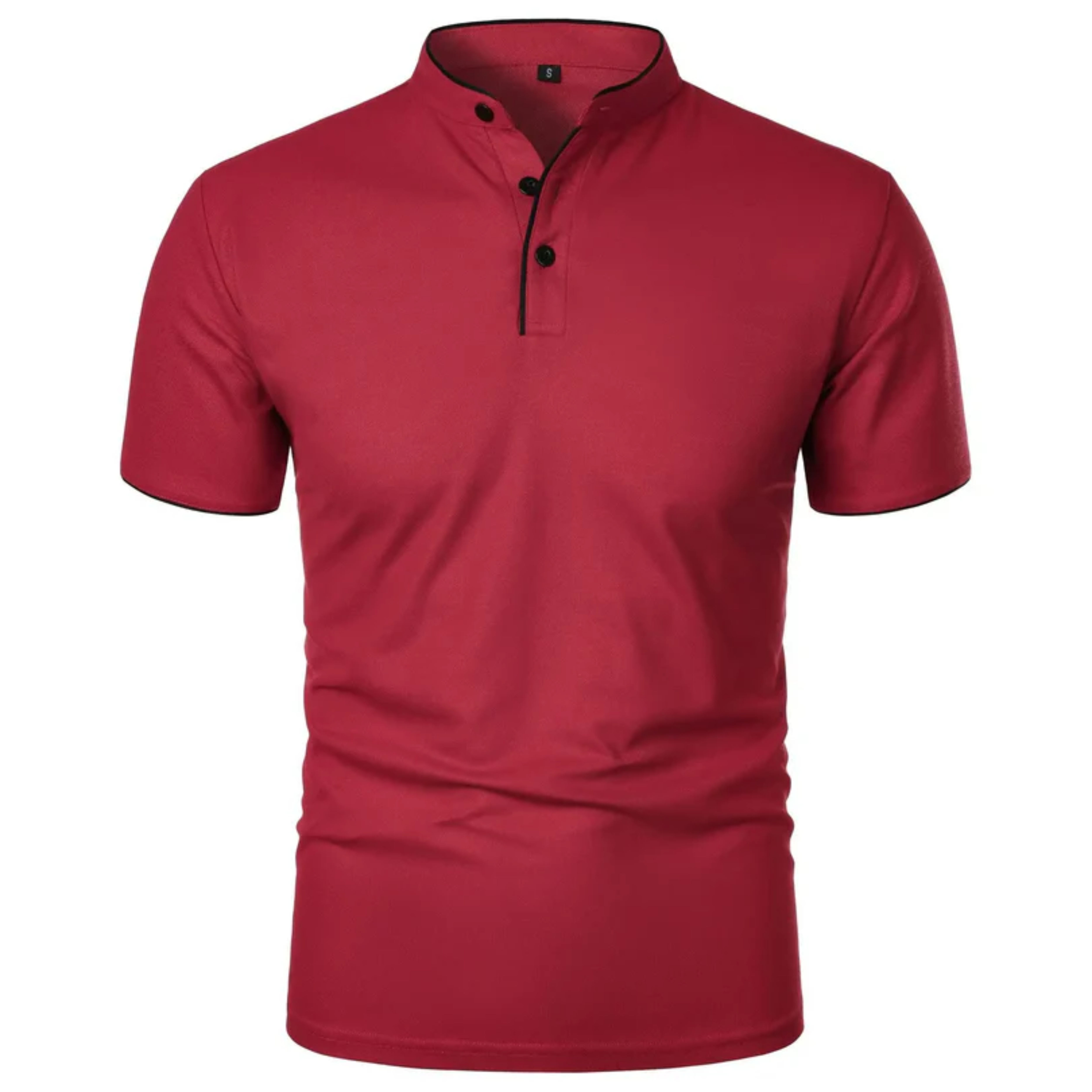 Polo pour homme — col montant et manches courtes — style professionnel