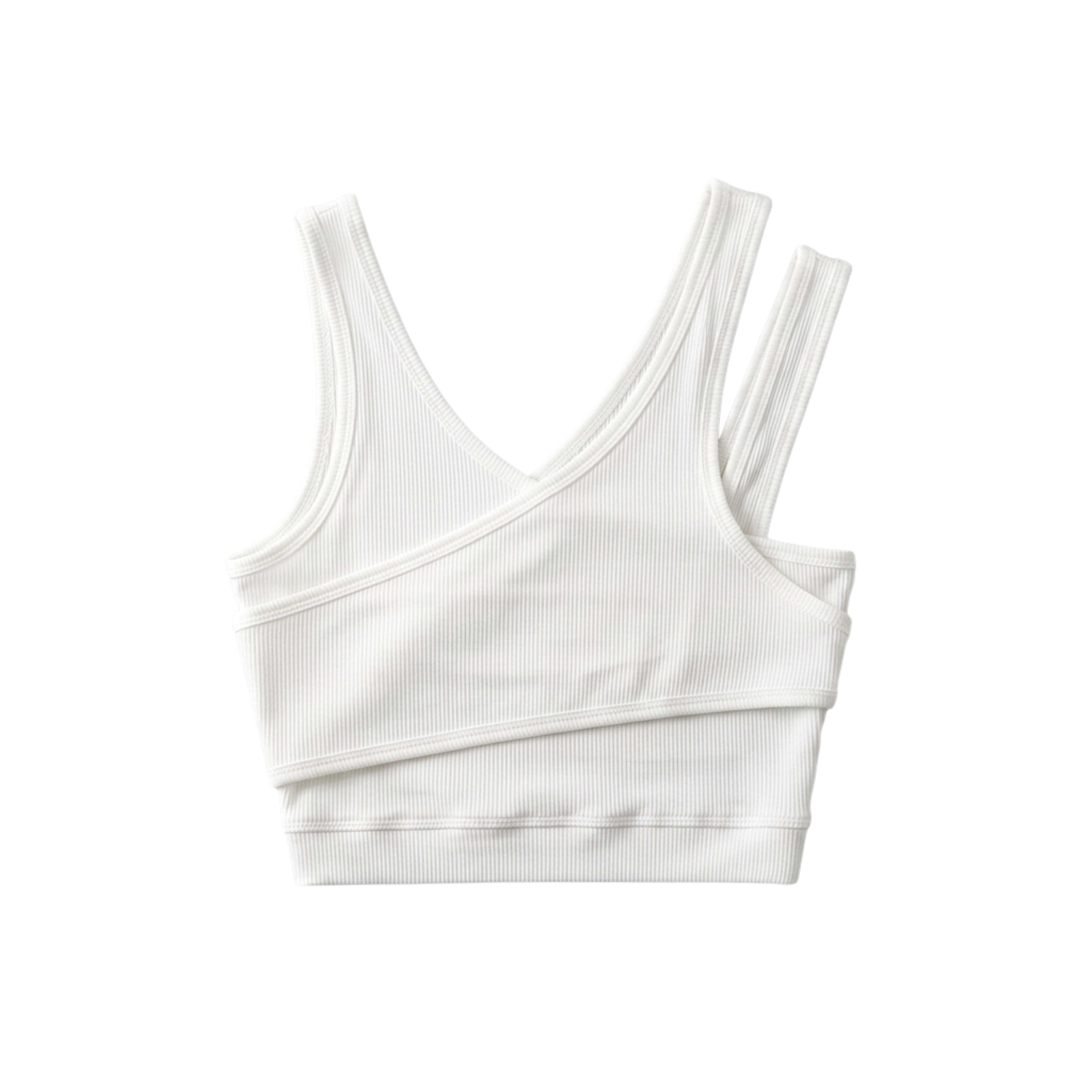 Haut court crop top débardeur — col v — style bohème