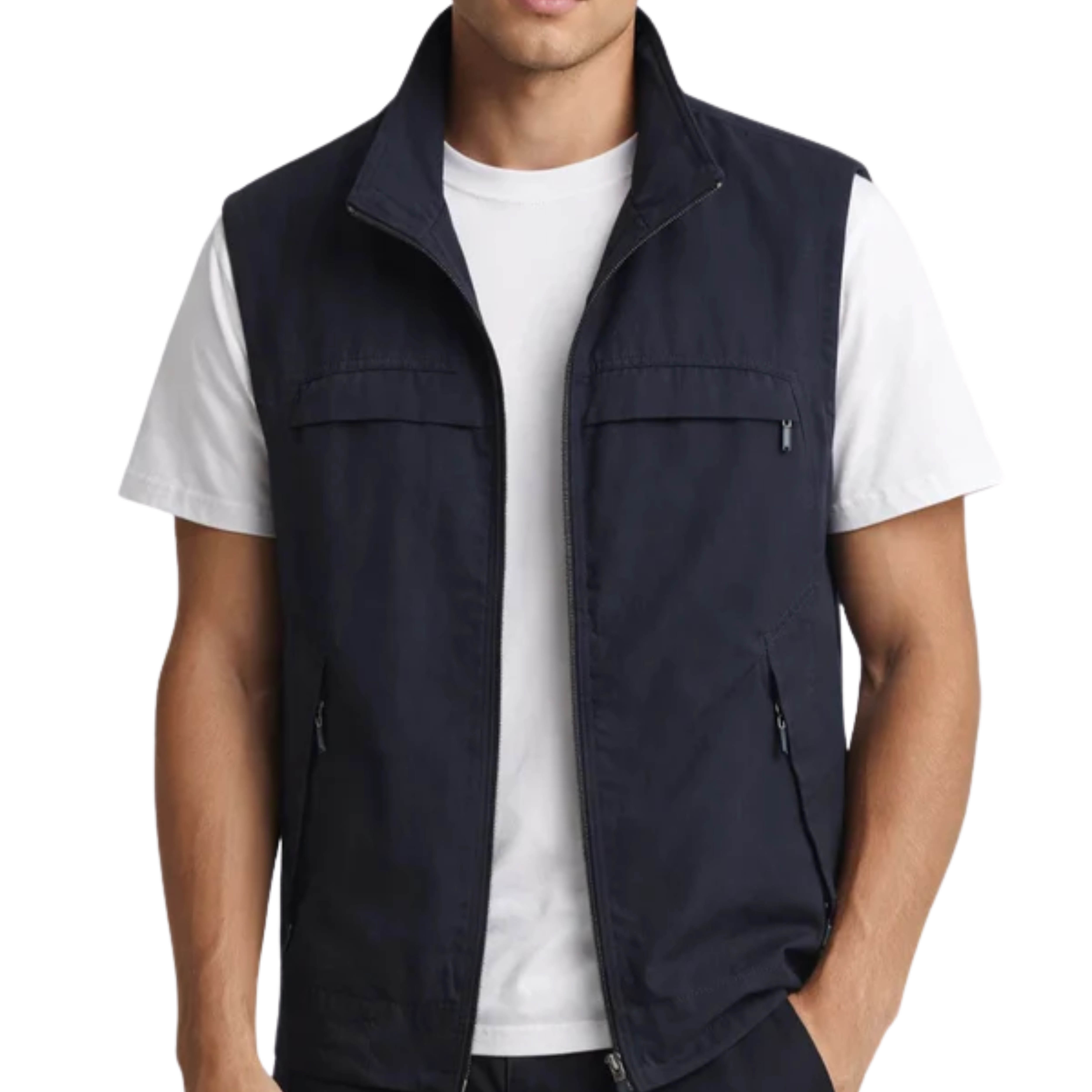 Gilet sans manches homme — poches zippées — extérieur et mi-saison