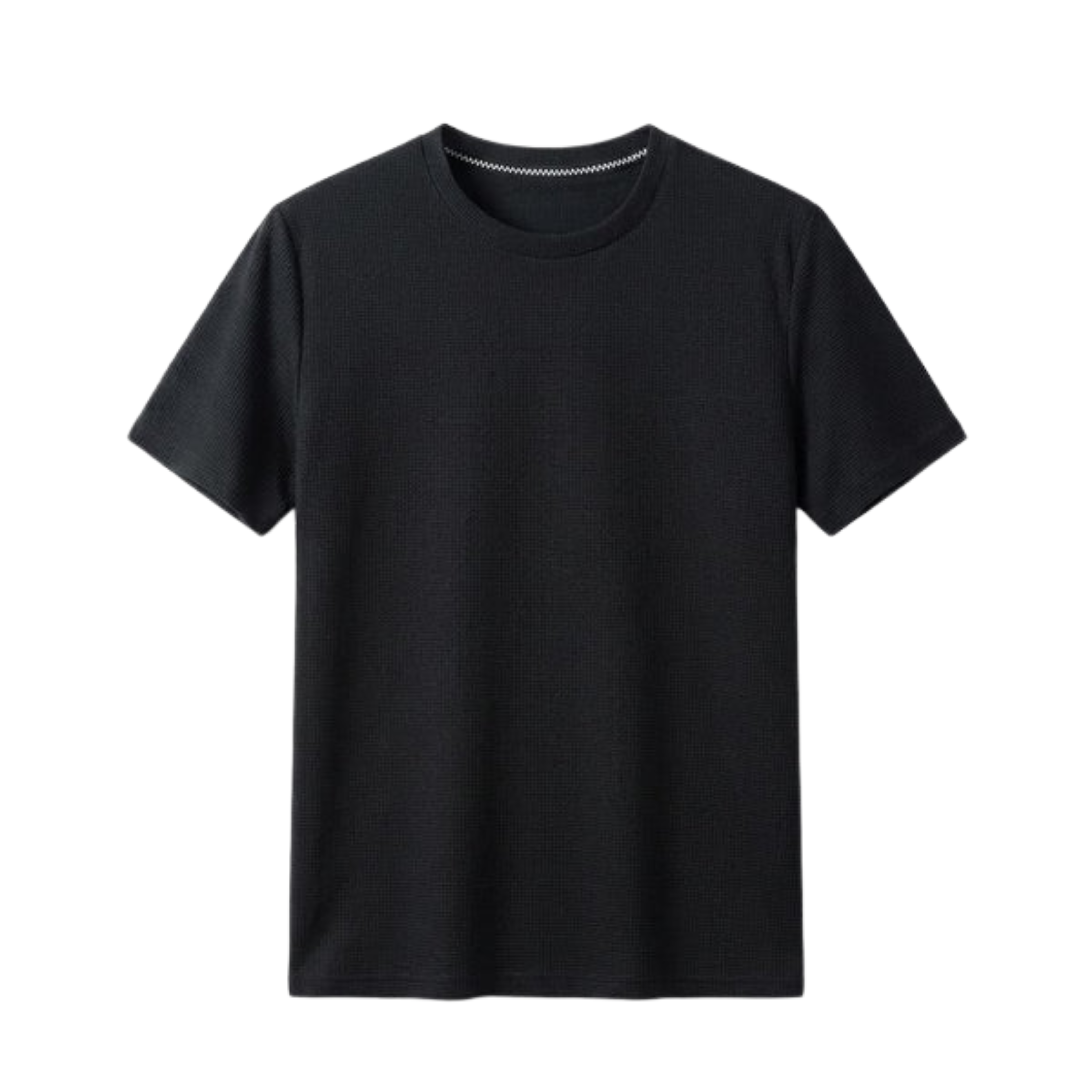 T-shirt en maille gaufrée pour homme — coupe décontractée ajustée — style casual quotidien