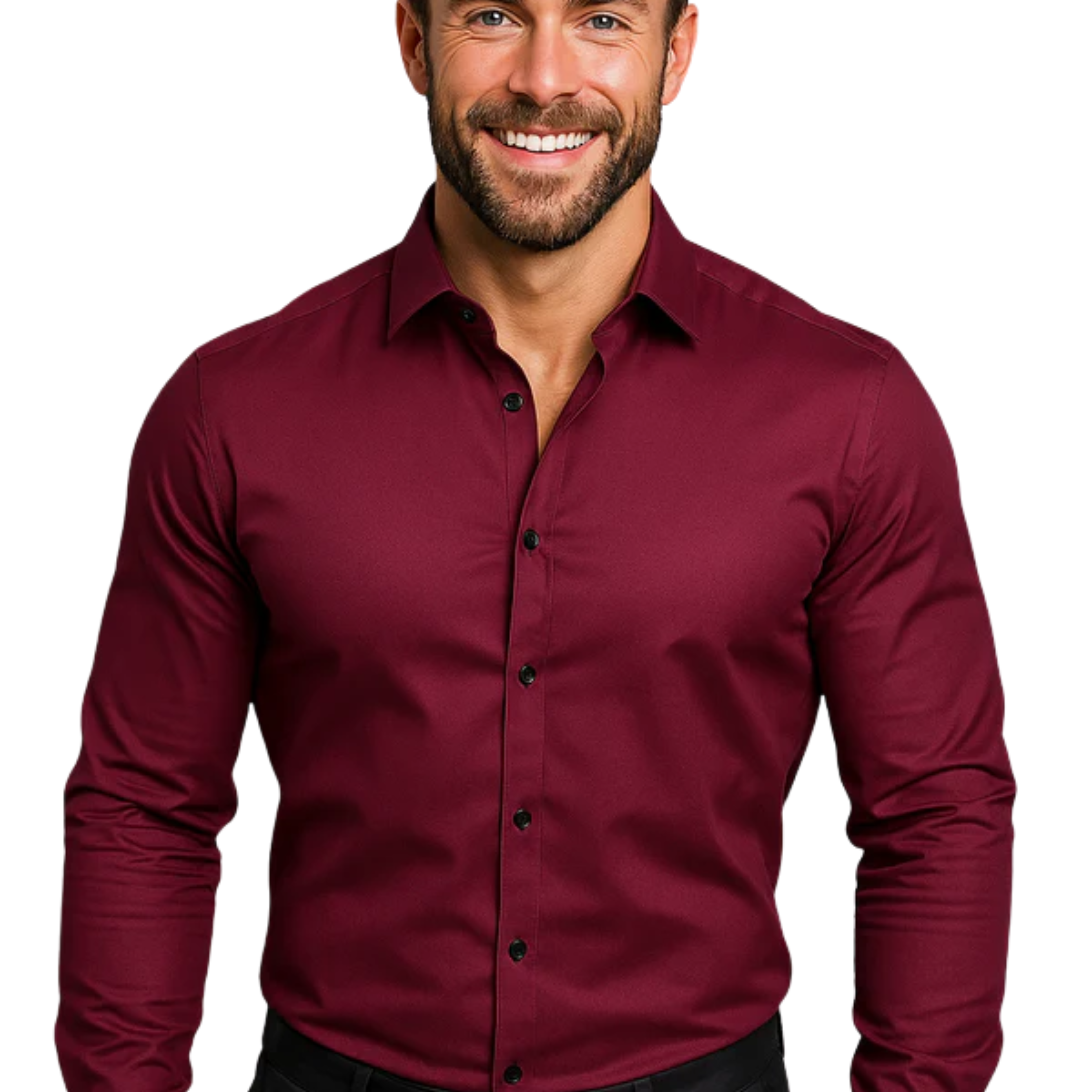 Chemise boutonnée homme — manches longues et col pointu — cérémonie