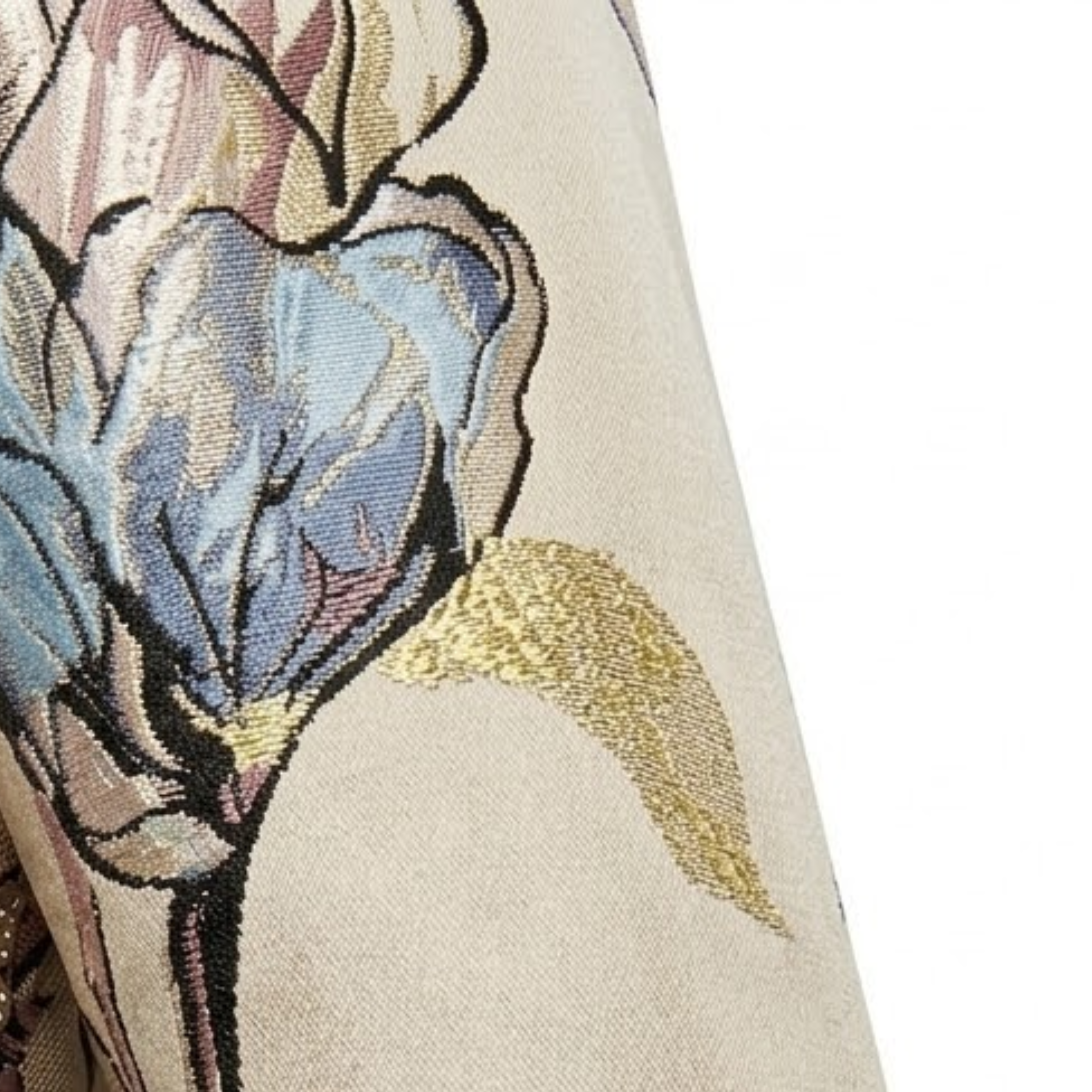 Robe Longue Fleurie à Col en V avec Manches Longues et Coupe Fluide