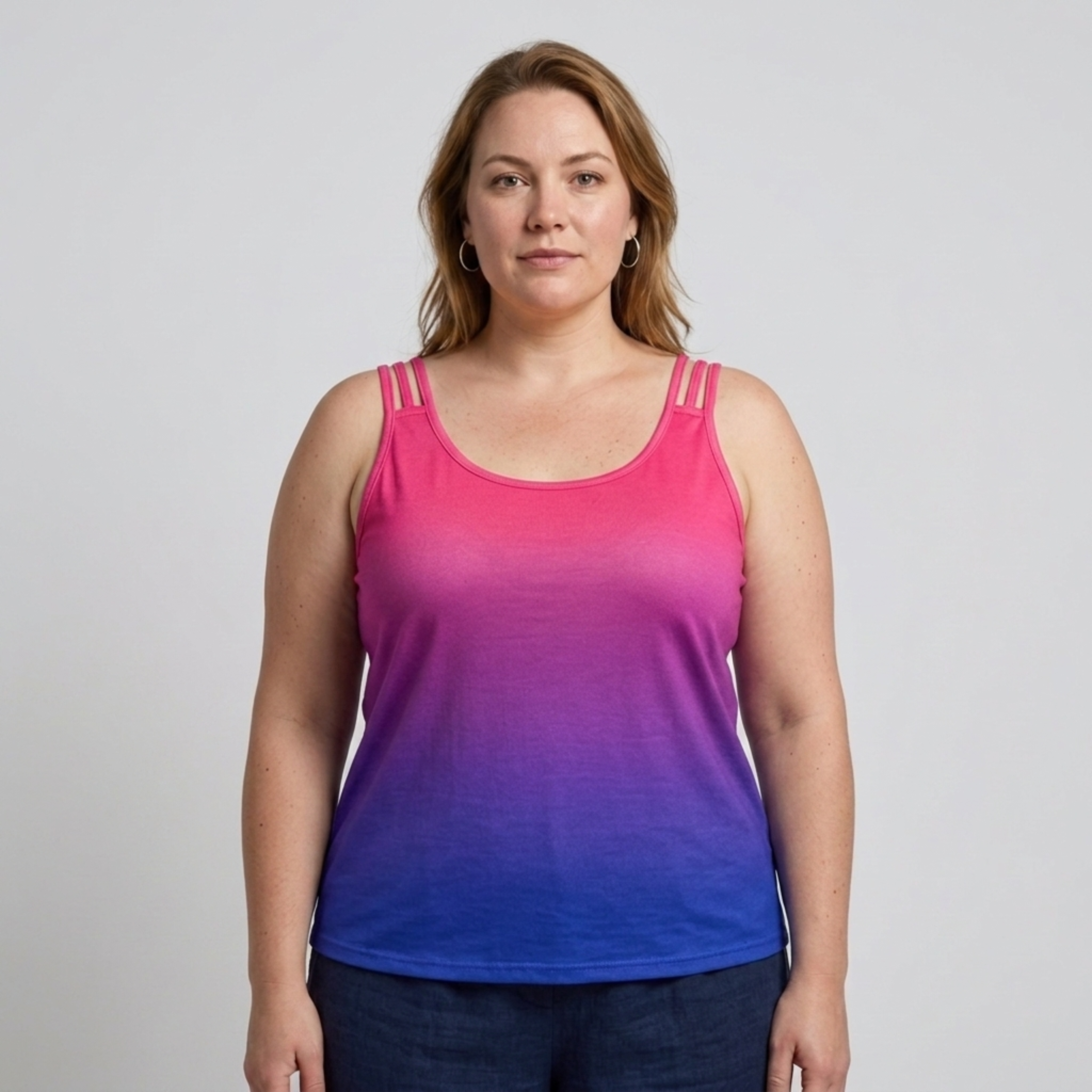 Débardeur grande taille à col rond pour femme