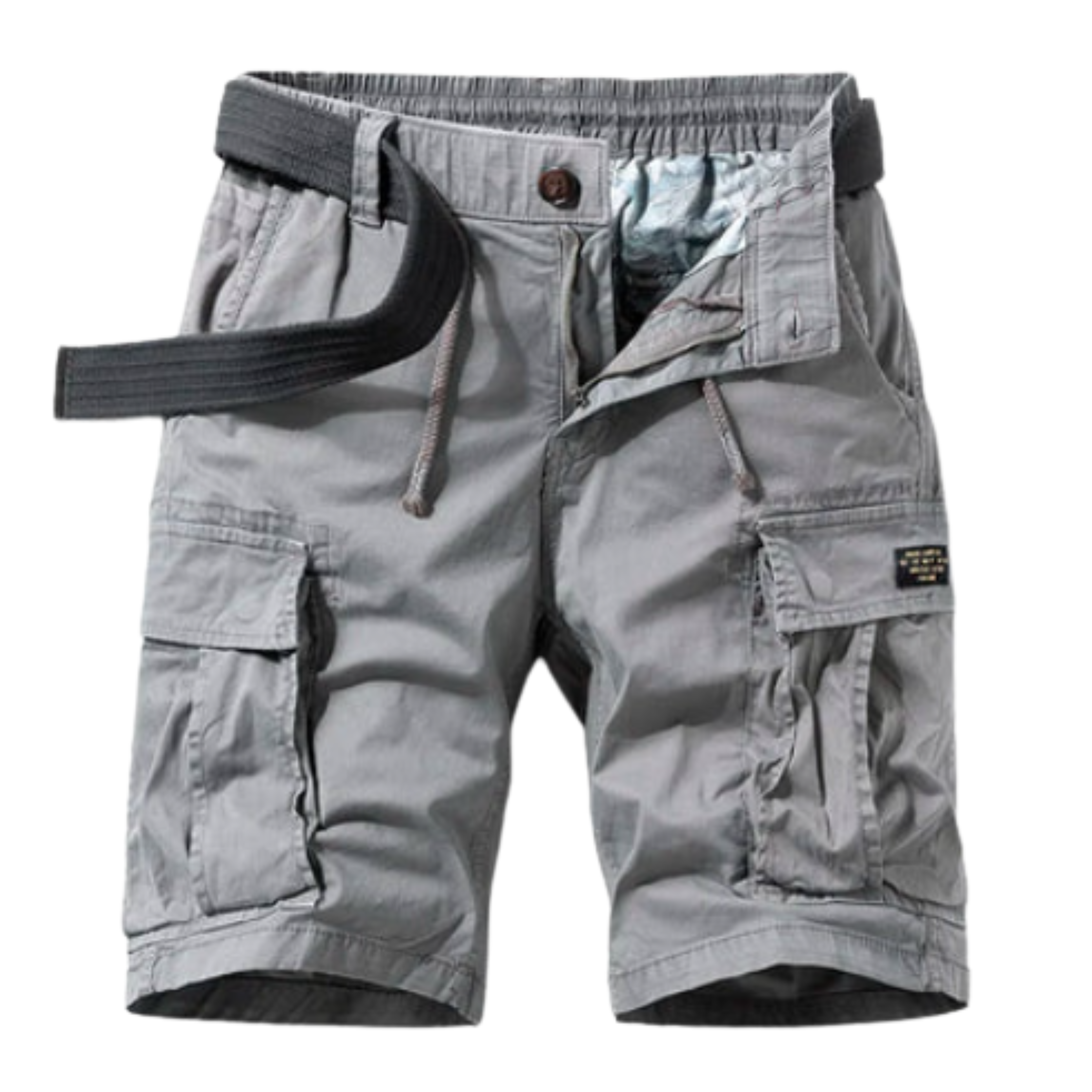 Bermuda cargo en coton — style utilitaire multi-poches — vacances