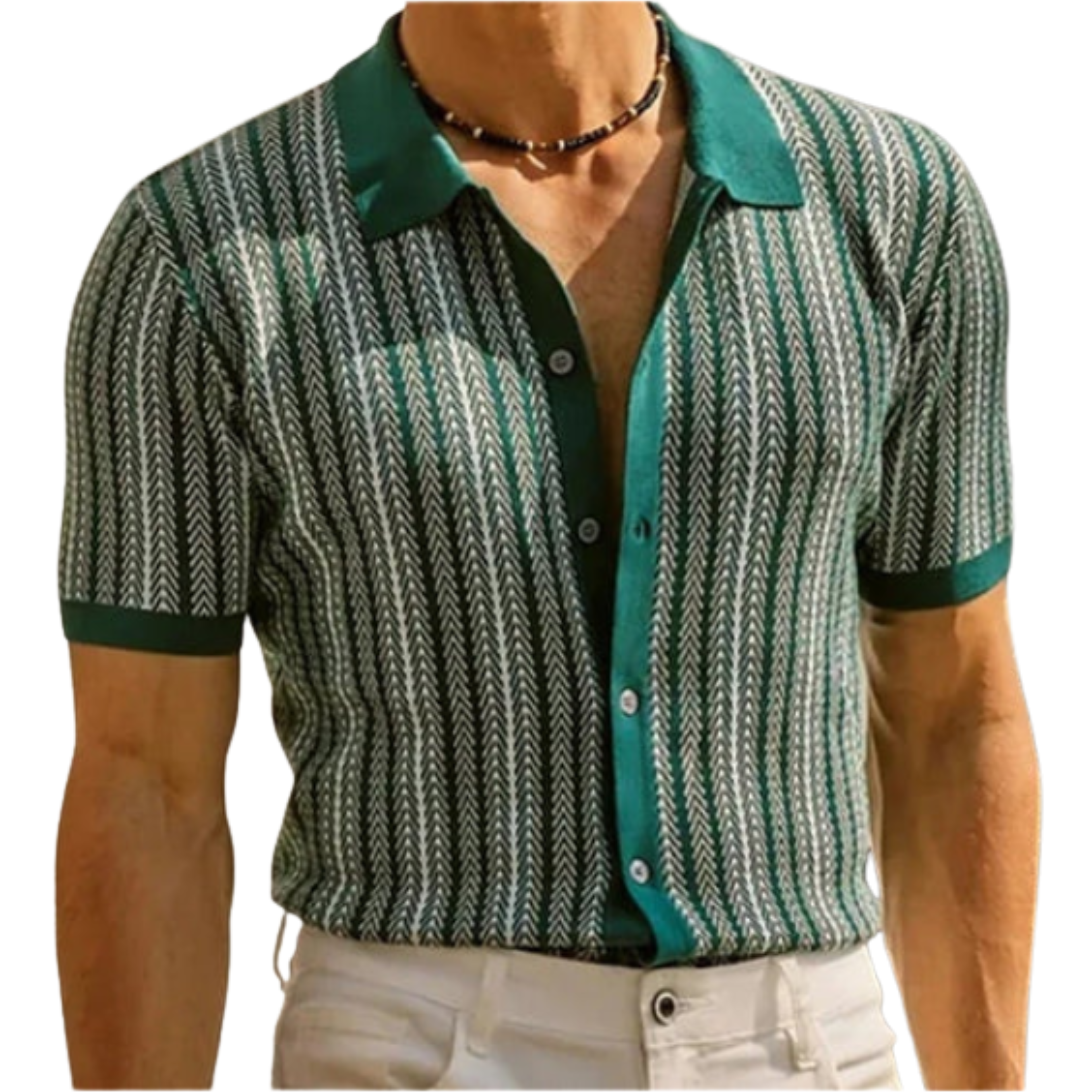 Chemisette en tricot coton — style polo boutonné — semi-formel