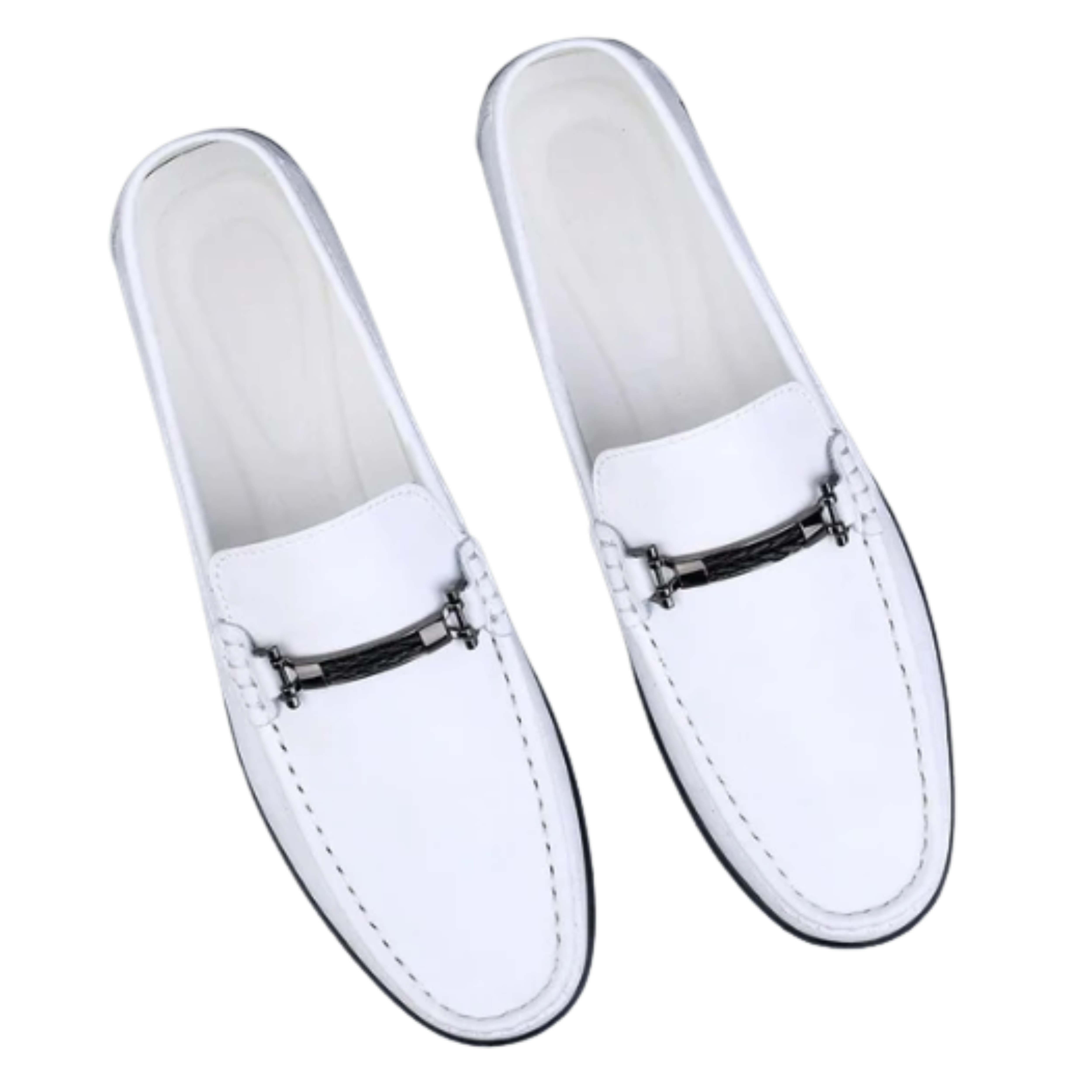 Mocassins cuir véritable — boucle métallique — sorties décontractées