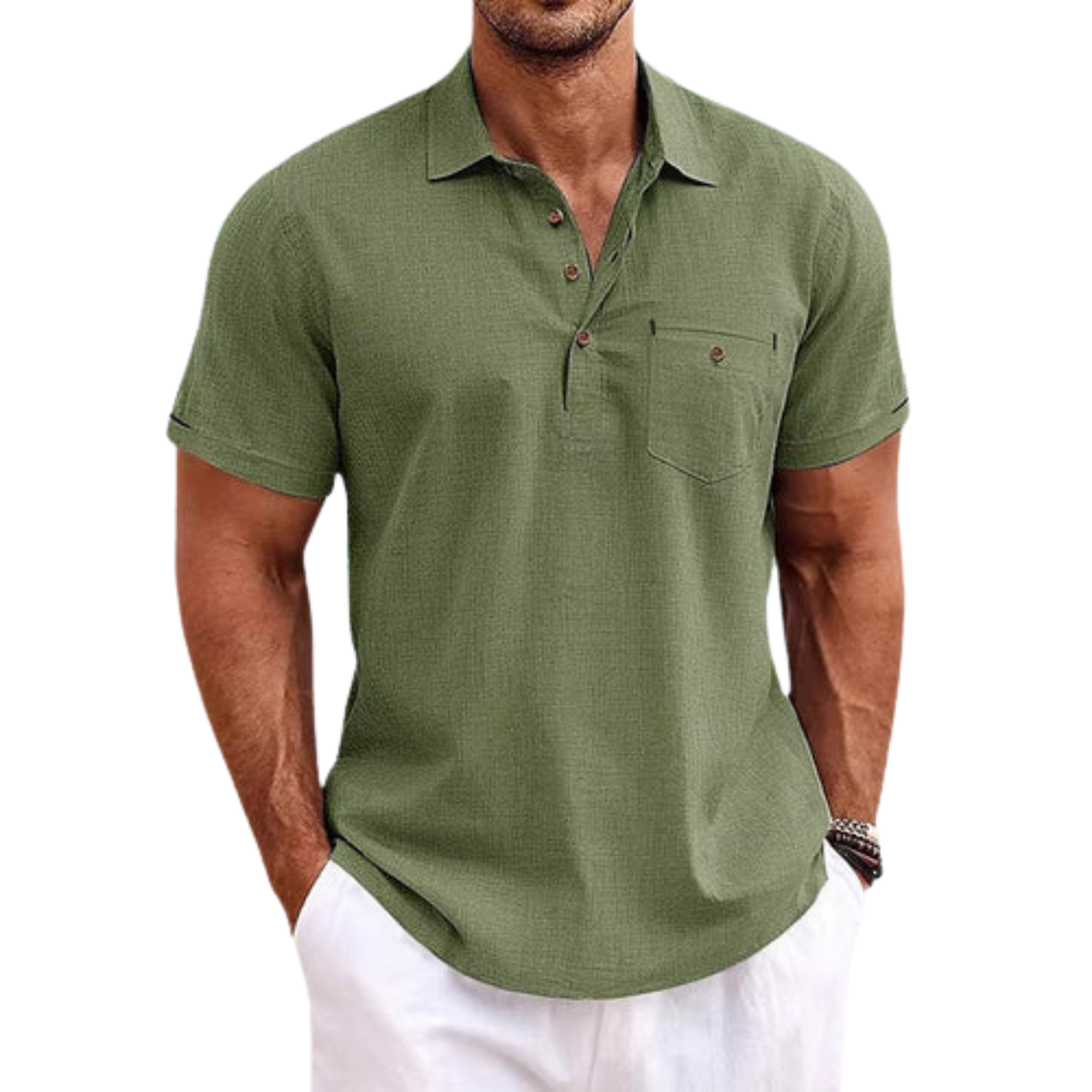 Polo homme coupe ajustée avec poche poitrine — bureau & loisirs