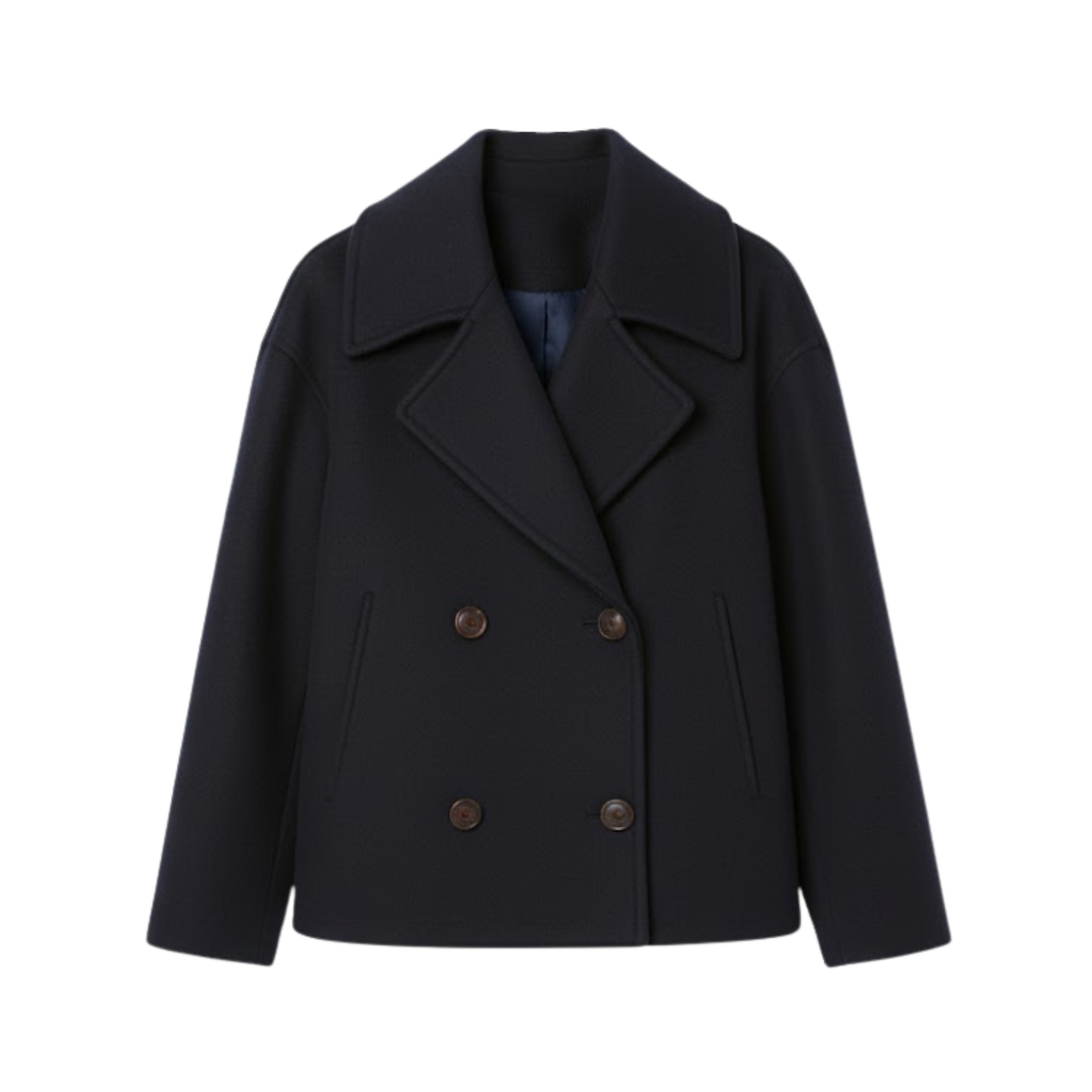 Manteau Femme en Laine Double Boutonnage Polyvalent au Design Simple