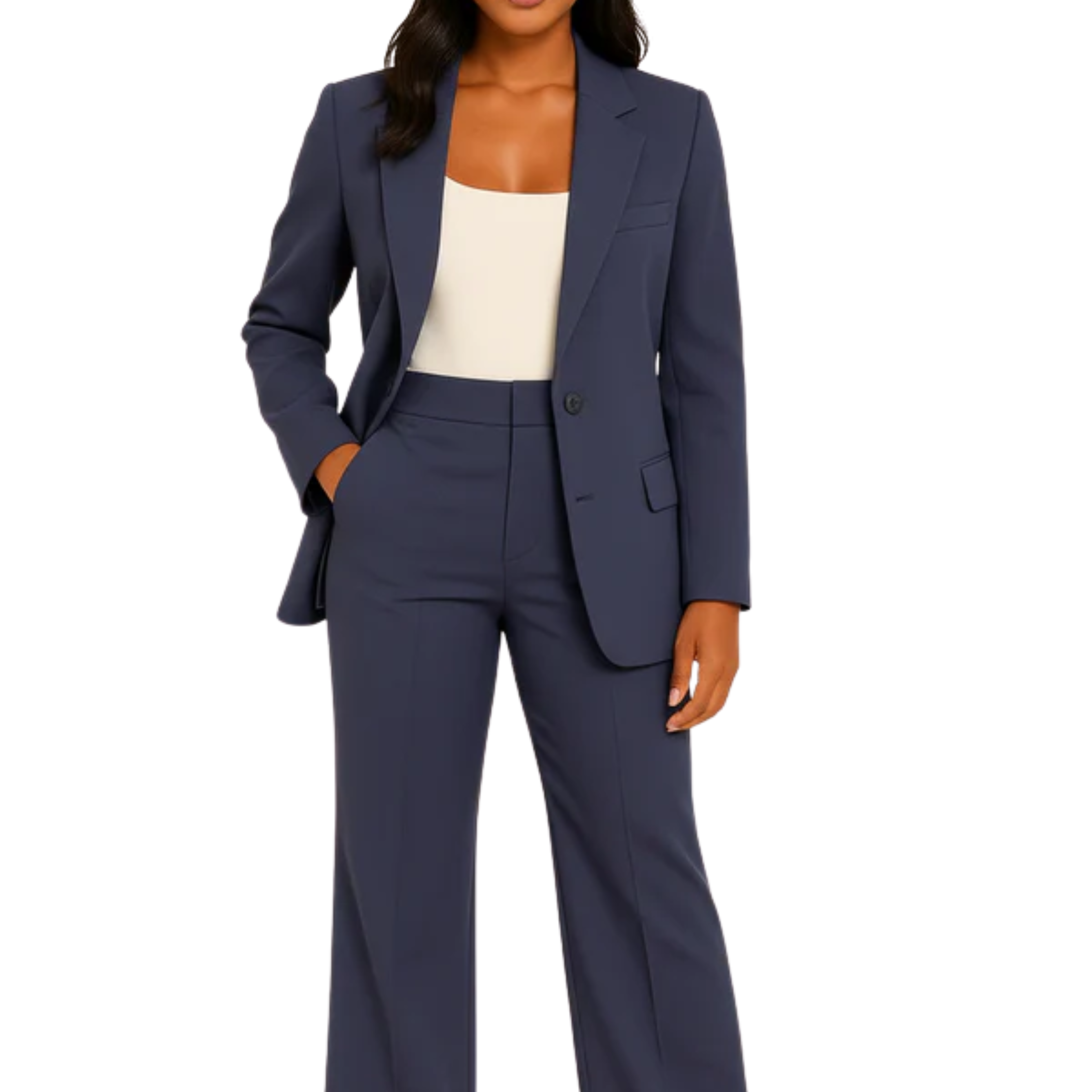 Costume femme veste et pantalon — coupe ajustée deux pièces — formel